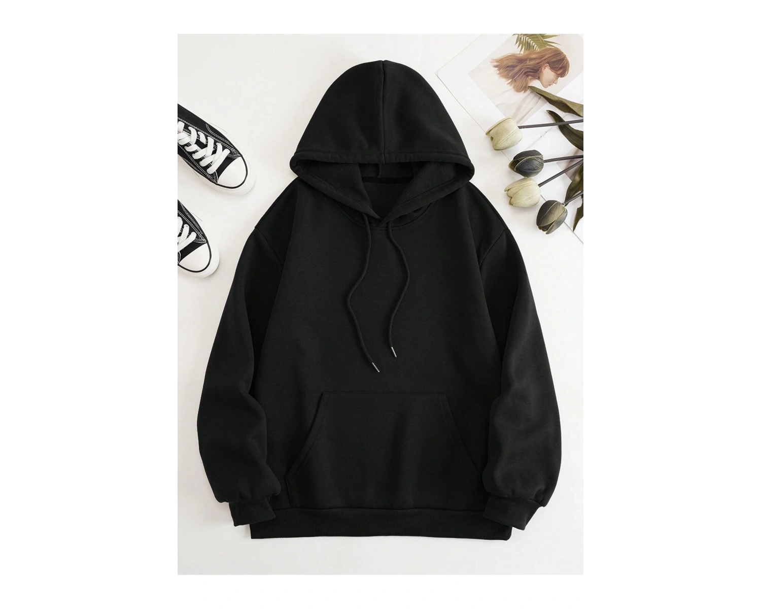 Coke serisi Skeleton Print Zip Up Thermal Lined Drawstring Hoodie