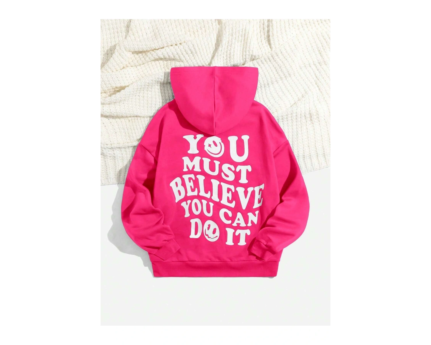 Coke serisi Slogan & Cartoon Graphic Hoodie