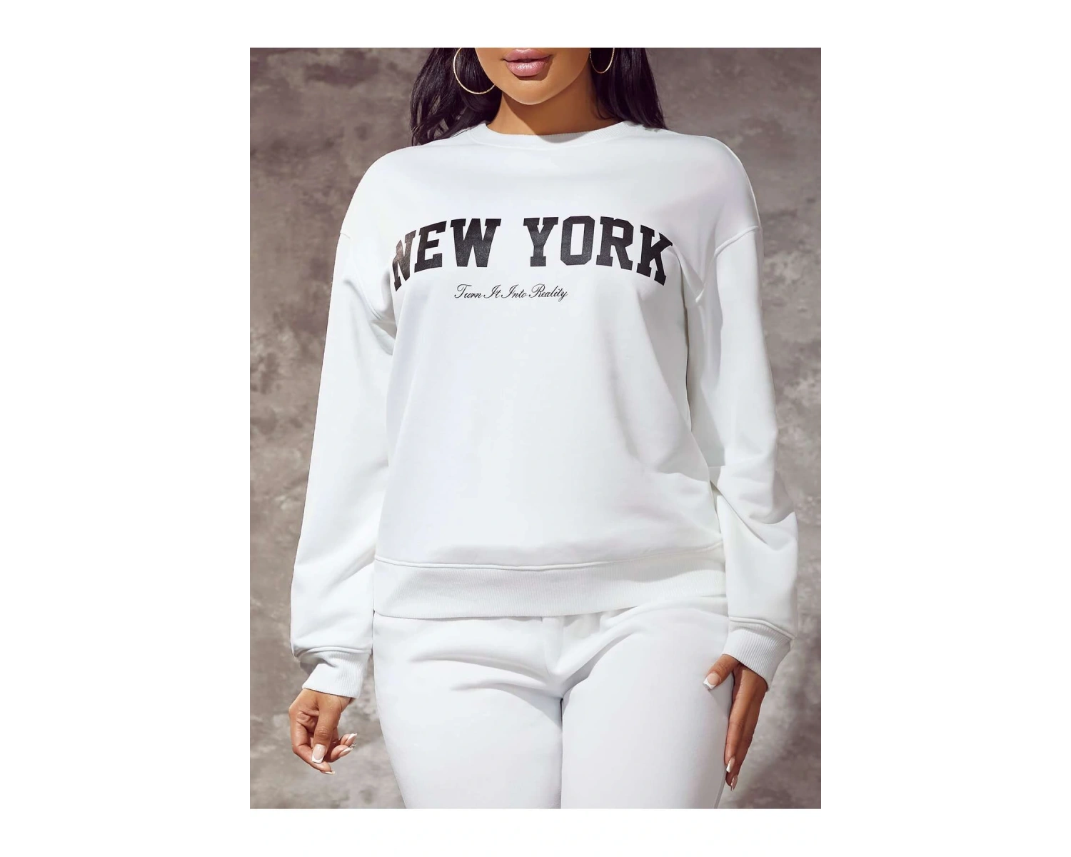 Coke serisi SXY Letter Graphic Drop Shoulder Sweatshirt