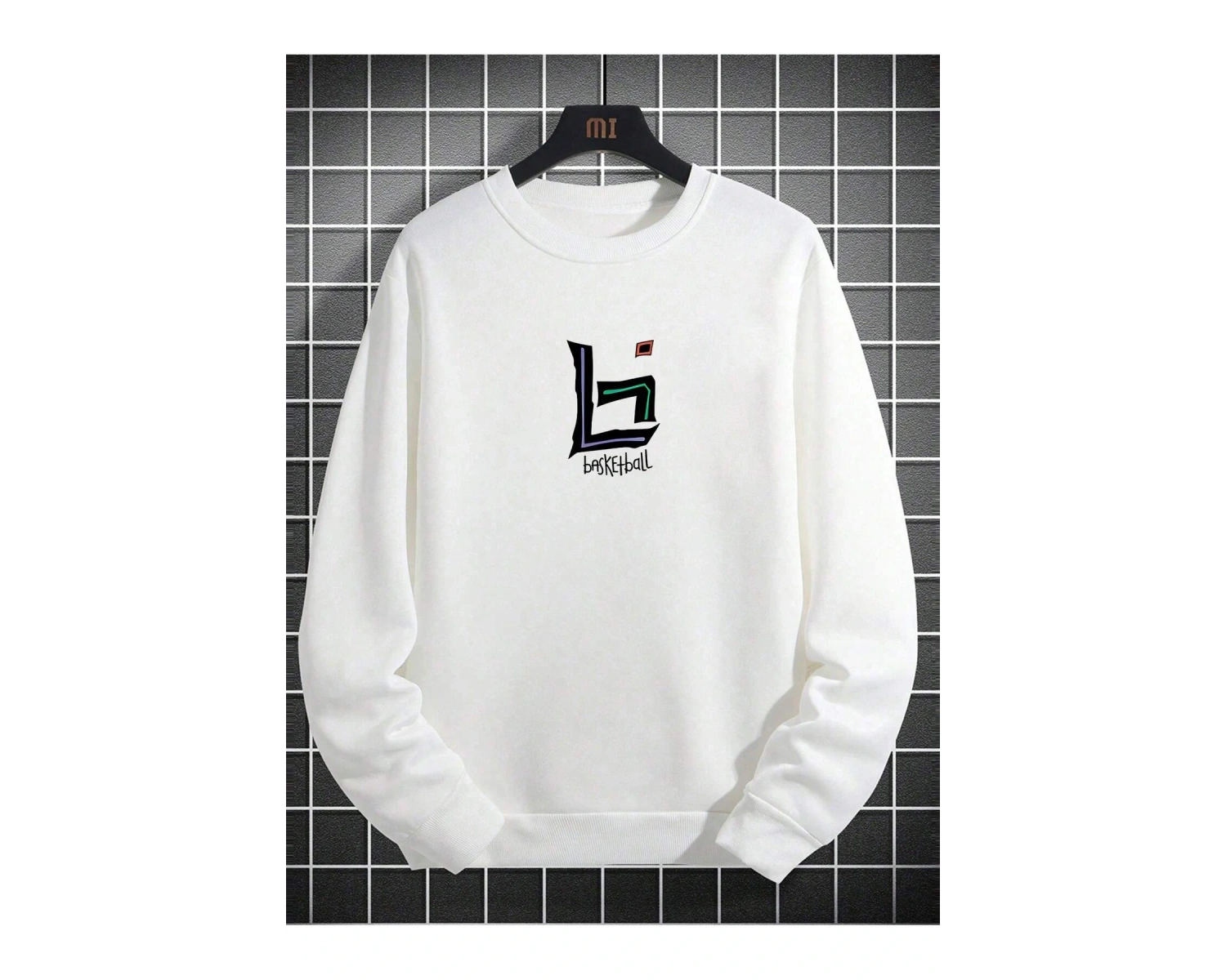 Coko serisi Basketball and Slogan Graphic Sweatshirt