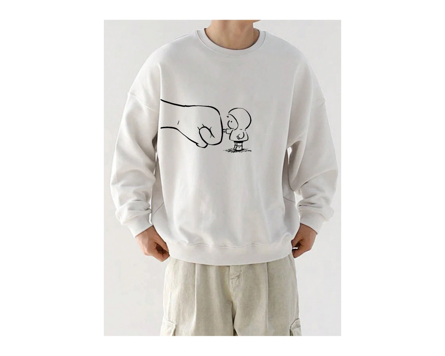 Coko serisi Cartoon Graphic Drop Shoulder Sweatshirt