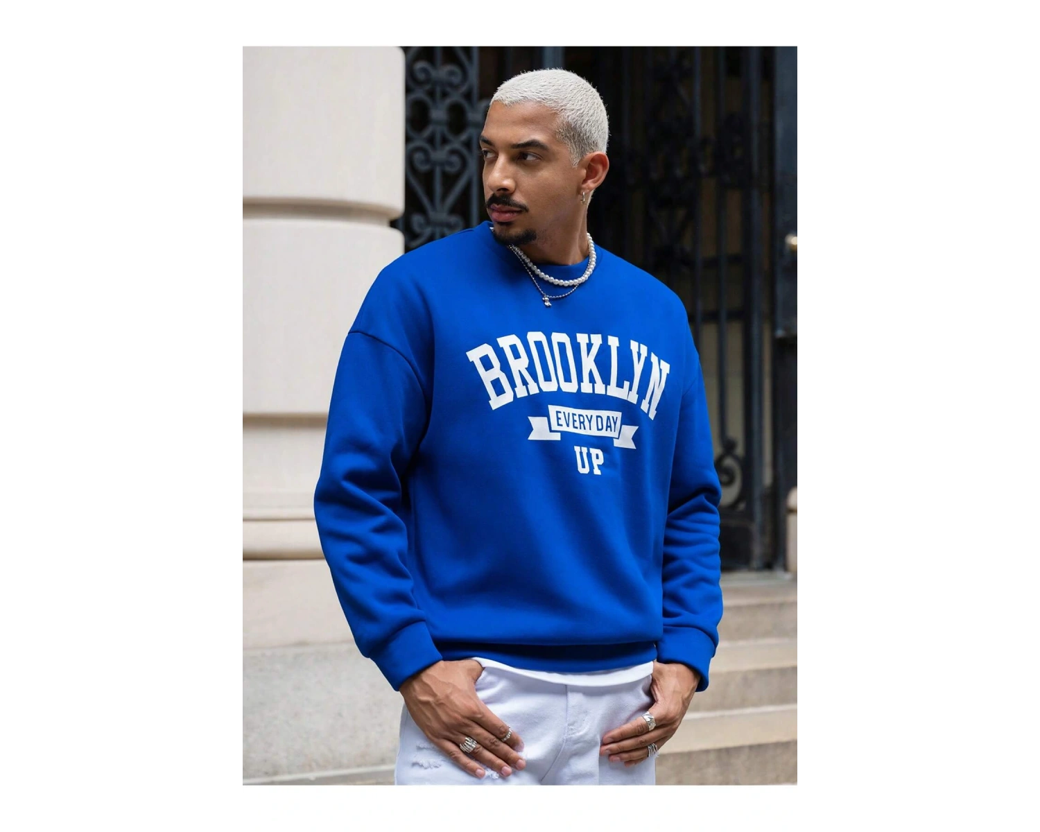 Coko serisi Manfinity Sporsity Letter Graphic Drop Shoulder Sweatshirt