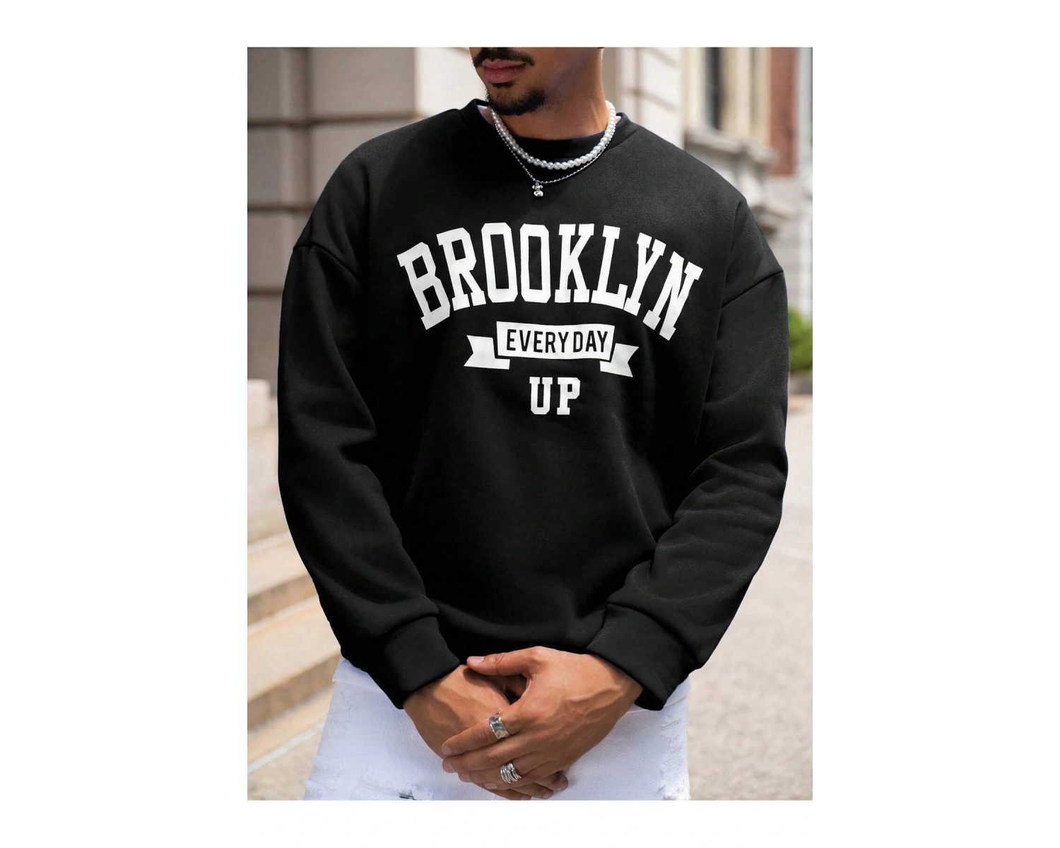 Coko serisi Manfinity Sporsity Letter Graphic Drop Shoulder Sweatshirt