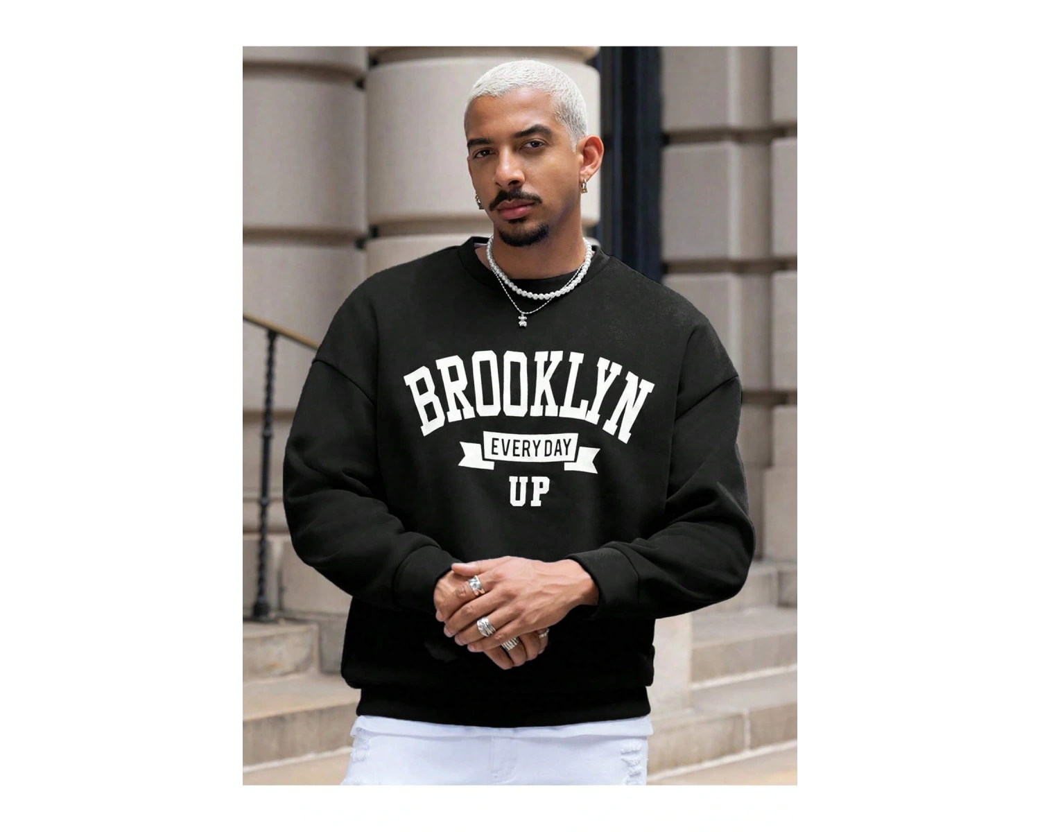 Coko serisi Manfinity Sporsity Letter Graphic Drop Shoulder Sweatshirt