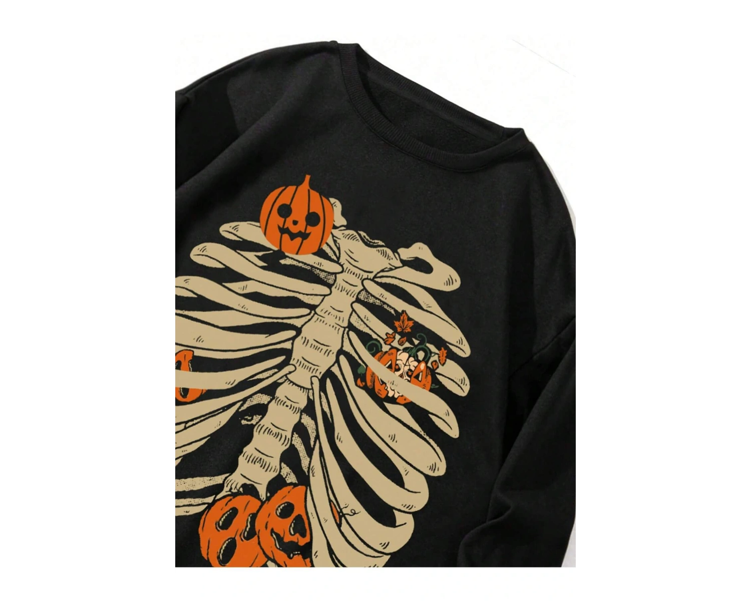 Coko serisi NITAGUT Halloween Print Lined Sweatshirt