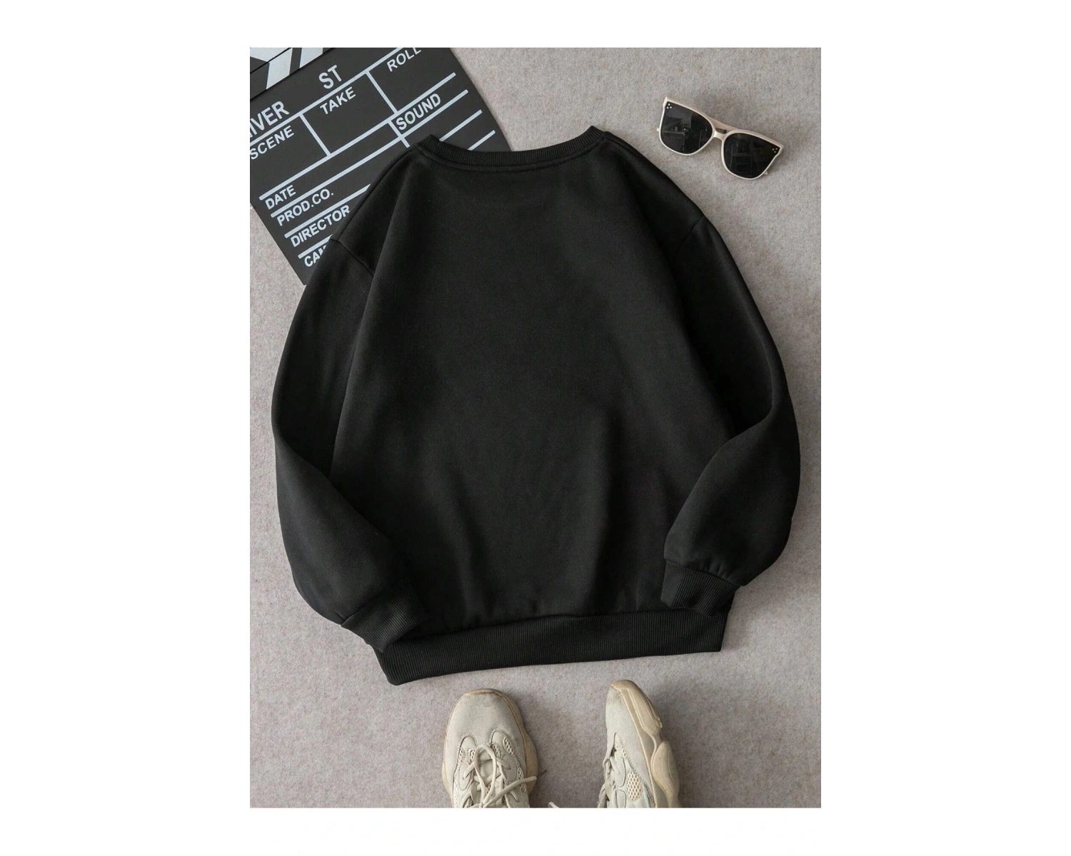 Colorado Baskılı Üç İplik Unisex Oversize Sweatshirt Siyah