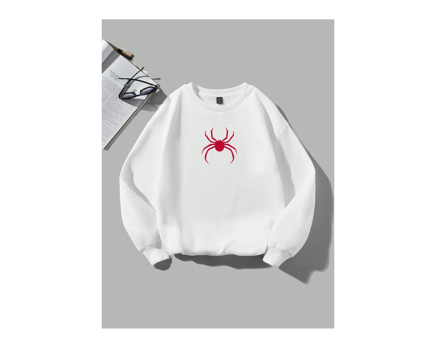 Coolane Bol Örümcek Desenli Sweatshirt Beyaz