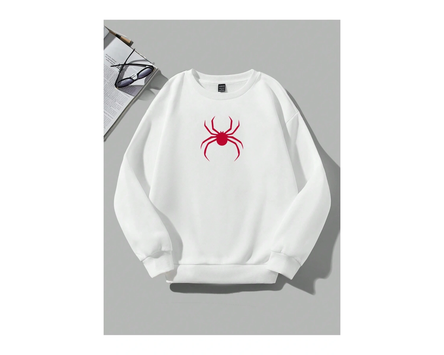 Coolane Bol Örümcek Desenli Sweatshirt Beyaz