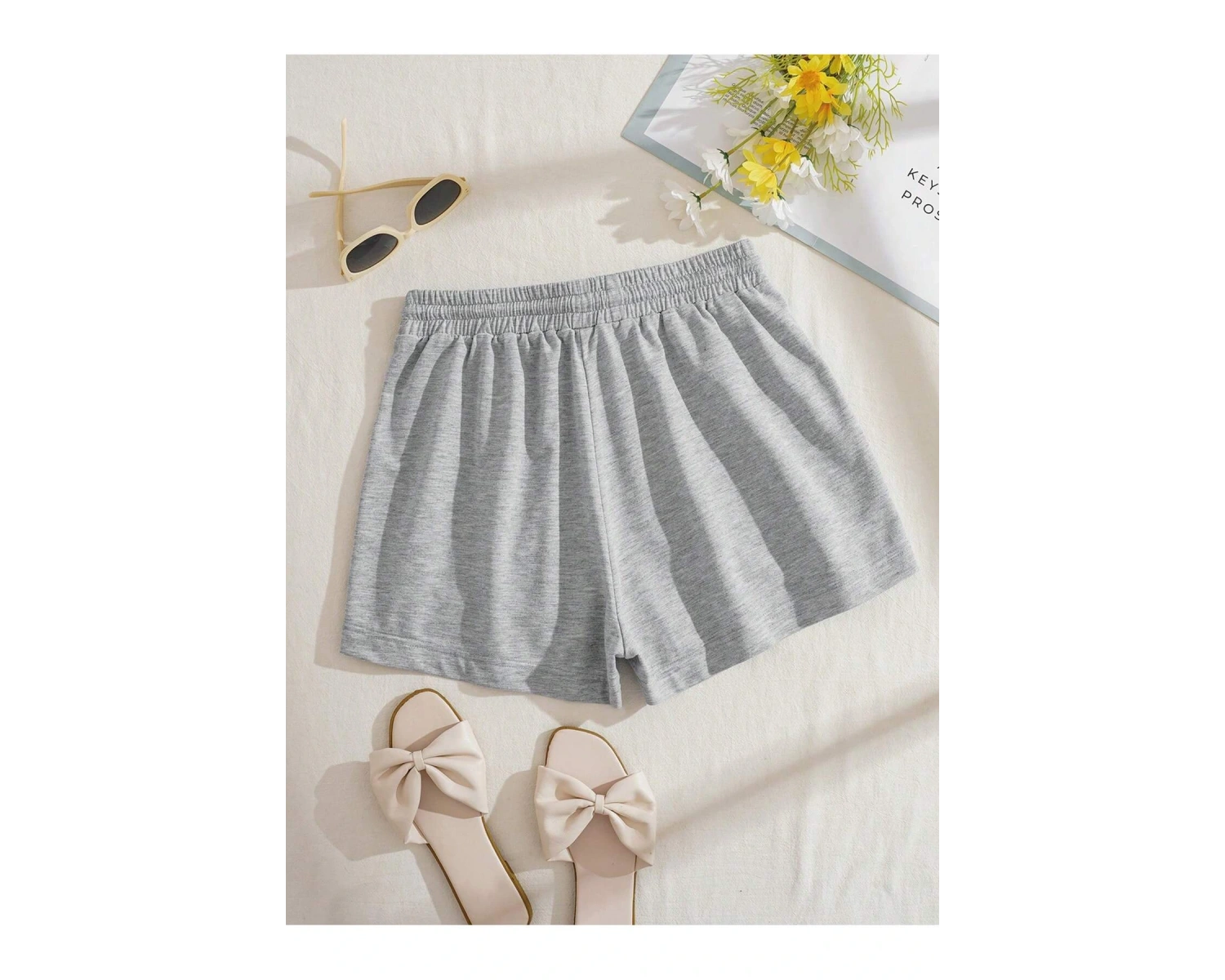 Coolane Butterfly & Letter Graphic Drawstring Waist Şort