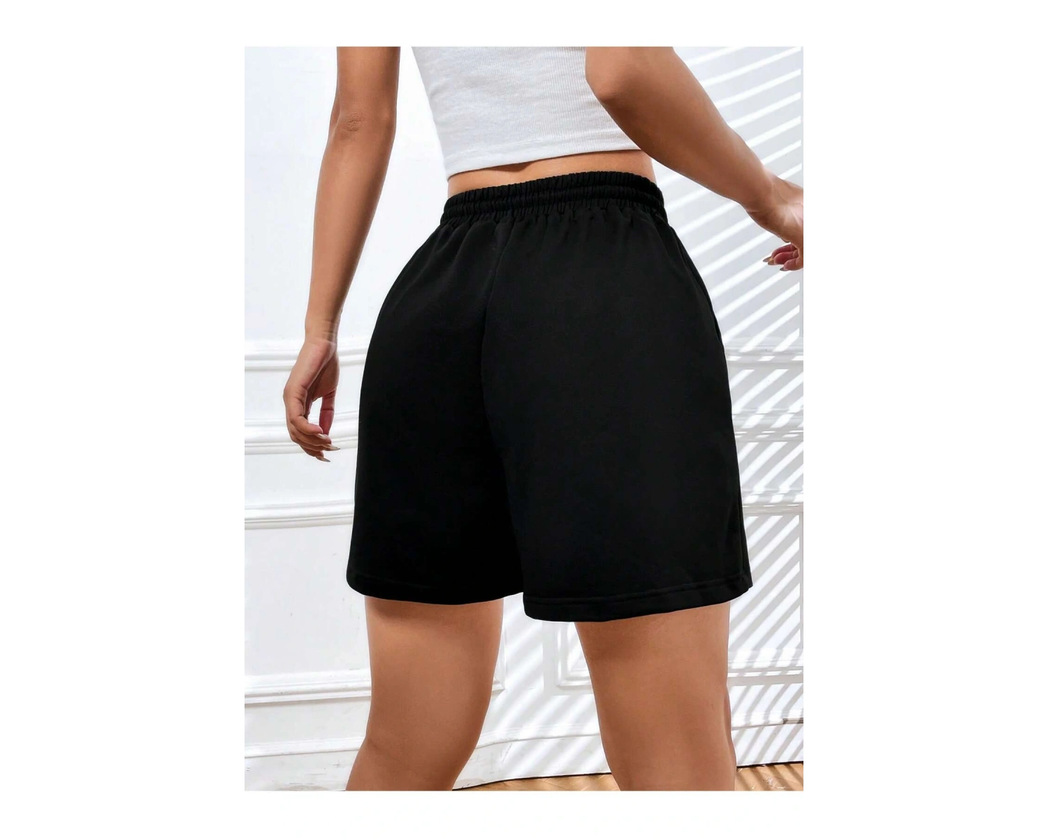 Coolane Butterfly & Letter Graphic Drawstring Waist Şort