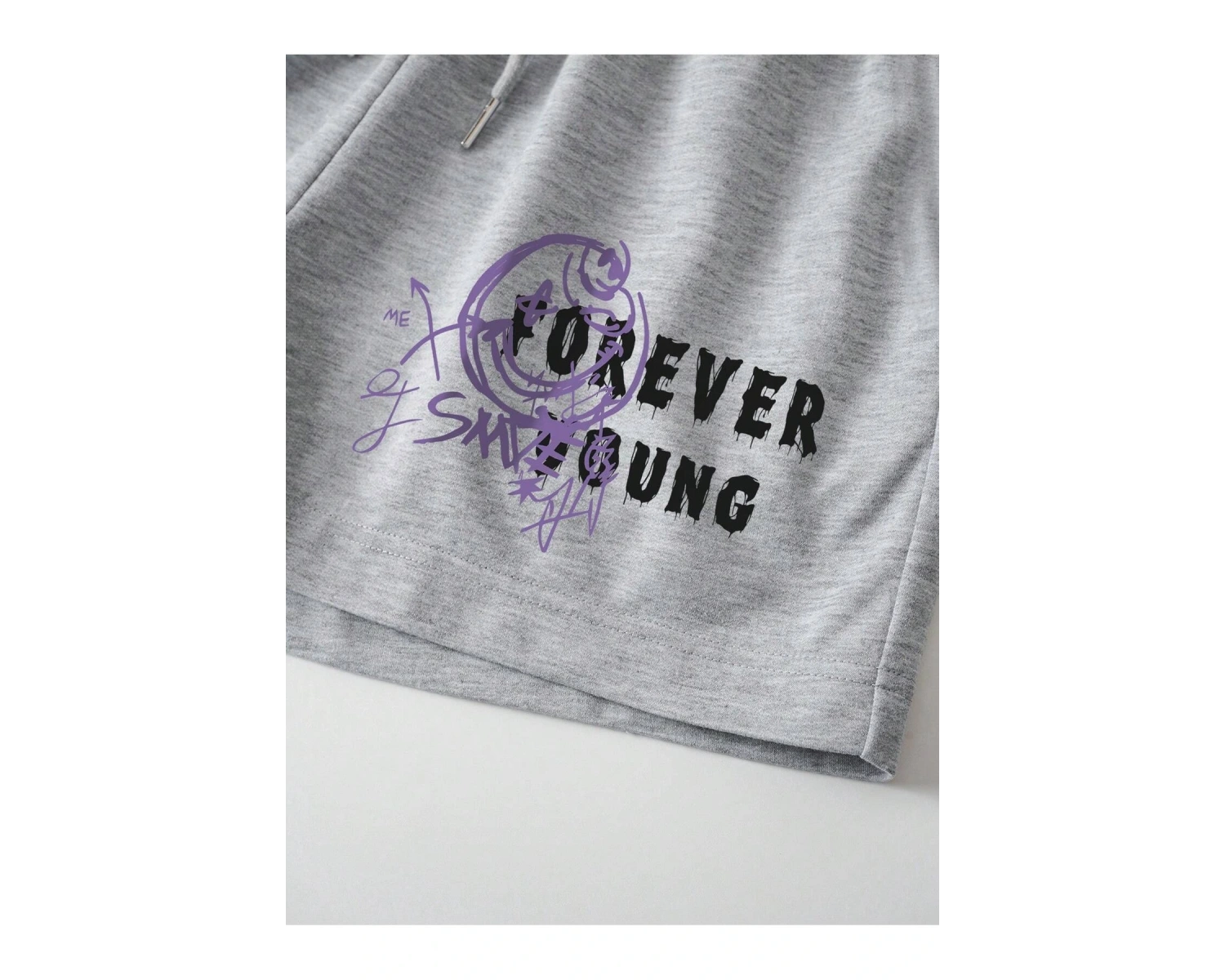 Coolane Cartoon & Letter Graphic Drawstring Waist Şort