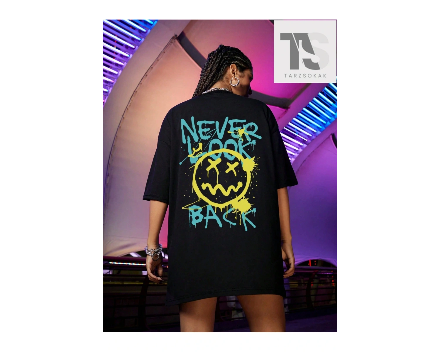 Coolane Düşük Omuz Harfli ve Kanatlı Oversize Tişört