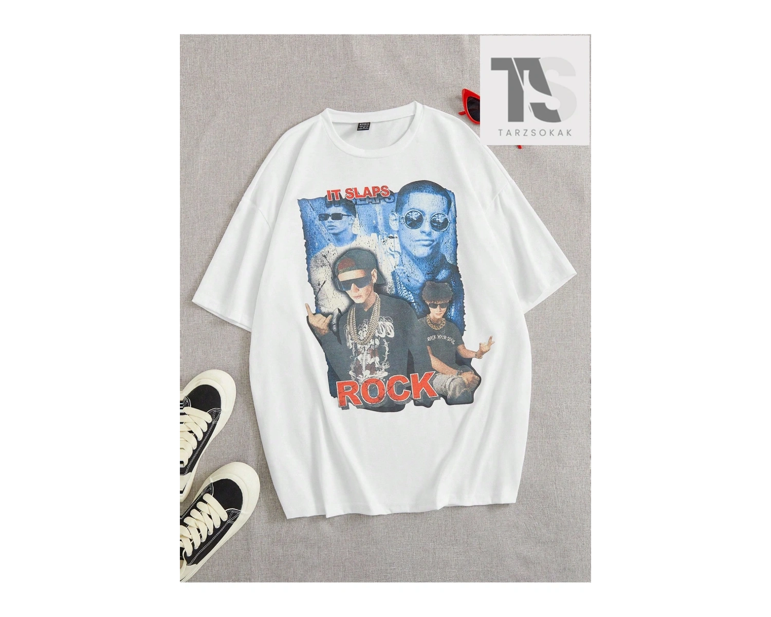 Coolane Figürlü ve Sloganlı Grafik Düşük Omuzlu Tişört