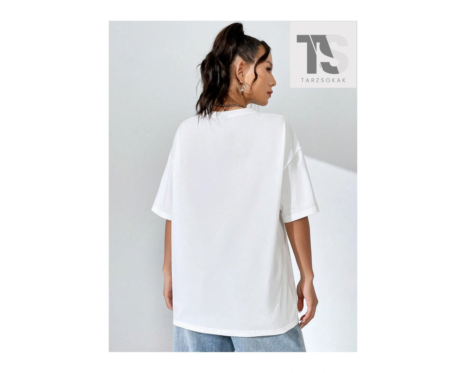 Coolane Figürlü ve Sloganlı Grafik Düşük Omuzlu Tişört