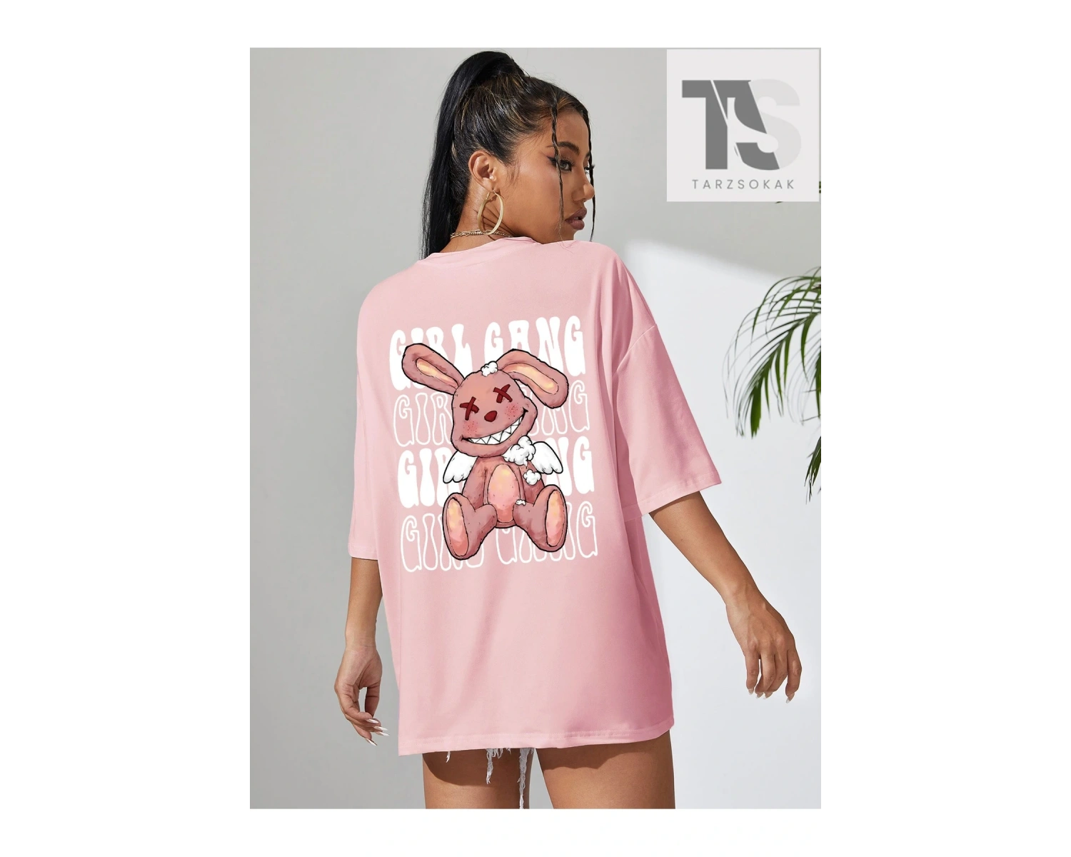 Coolane İskelet ve Slogan Grafikli Düşük Omuzlu Tişört