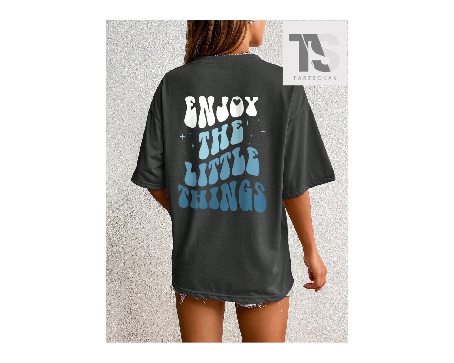 Coolane Karikatür Mektup Baskı Kısa Kollu Tişört