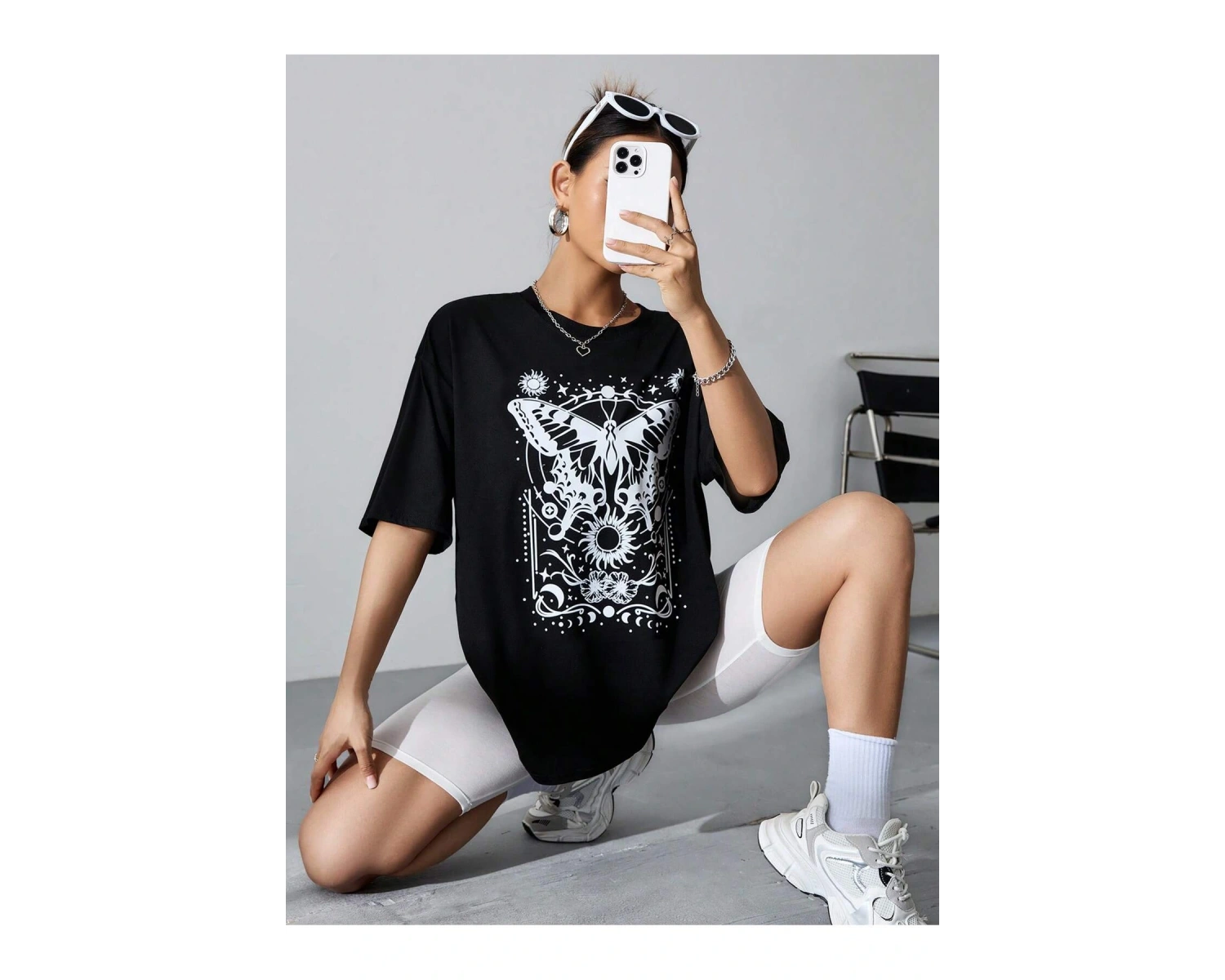 Coolane Kelebek Desenli Baskılı T-shirt