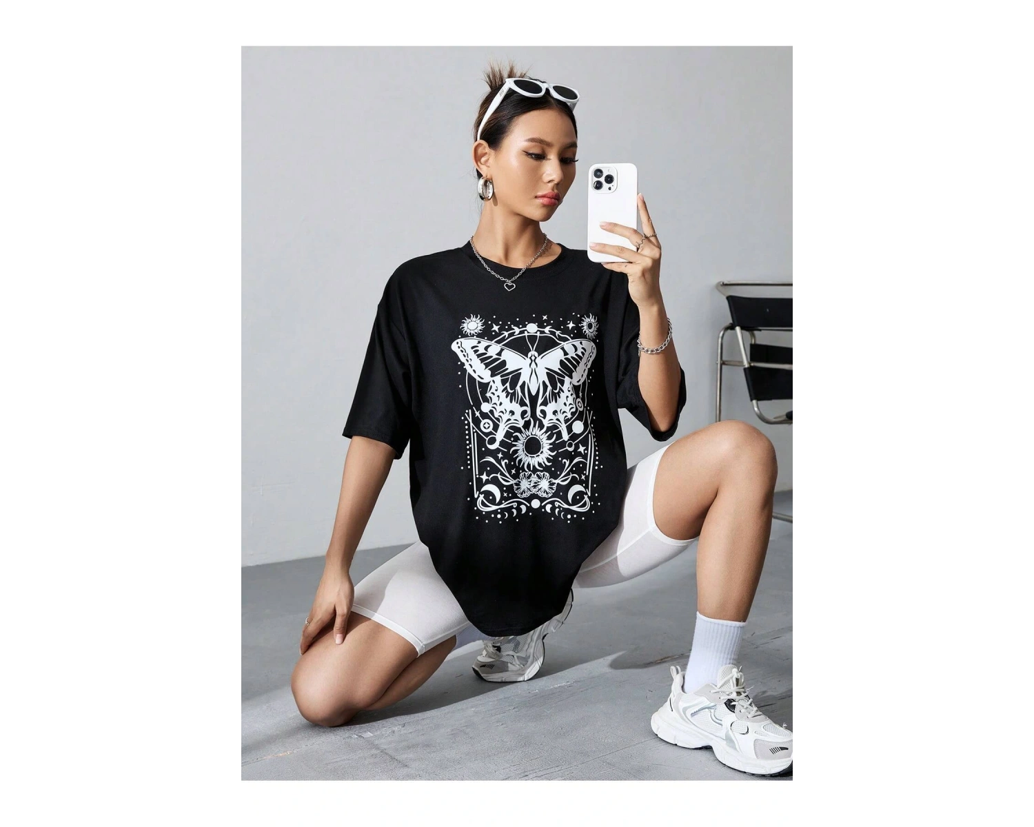 Coolane Kelebek Desenli Baskılı T-shirt