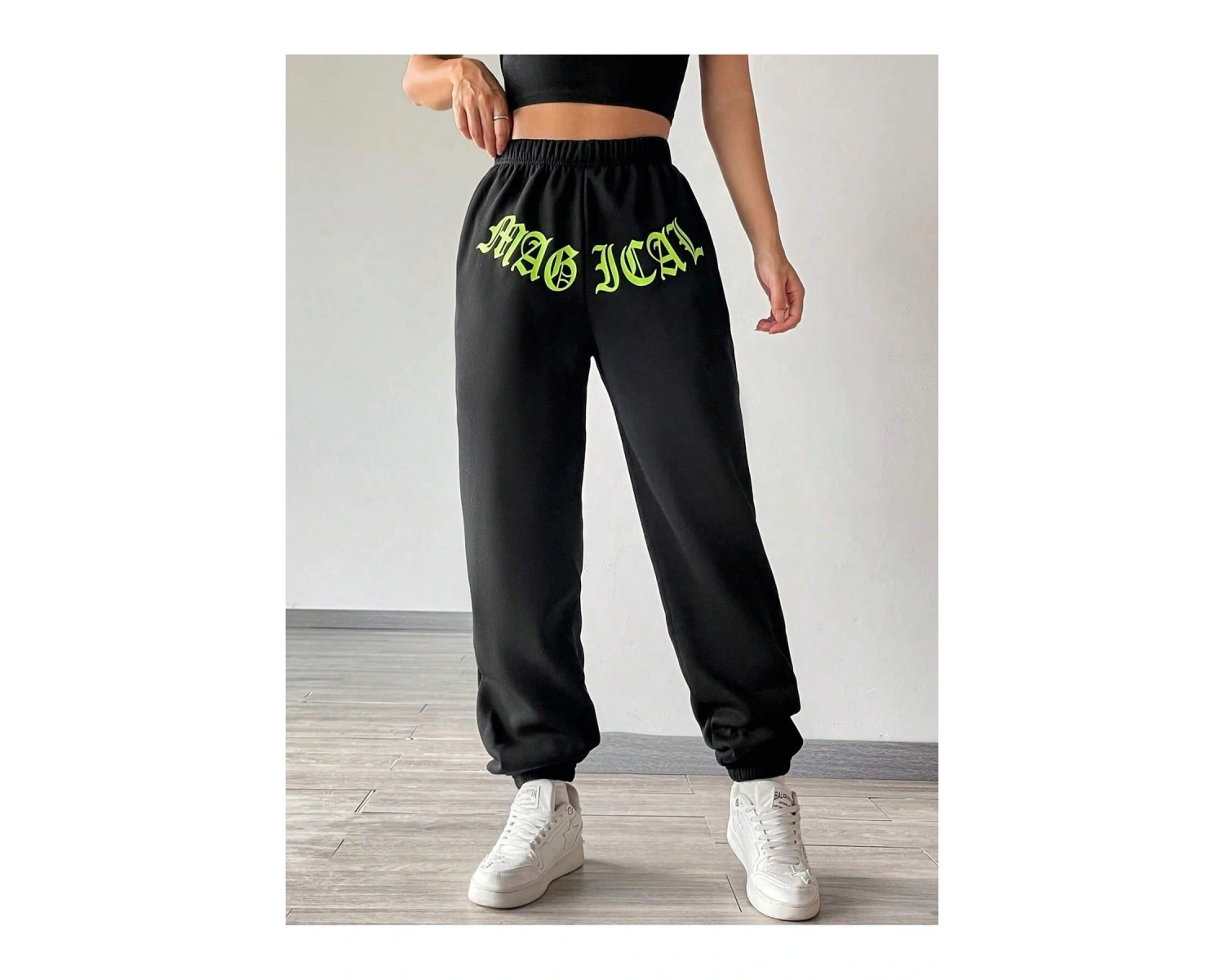 Coolane Letter Graphic Elastic Waist 4 Mevsim Eşofman