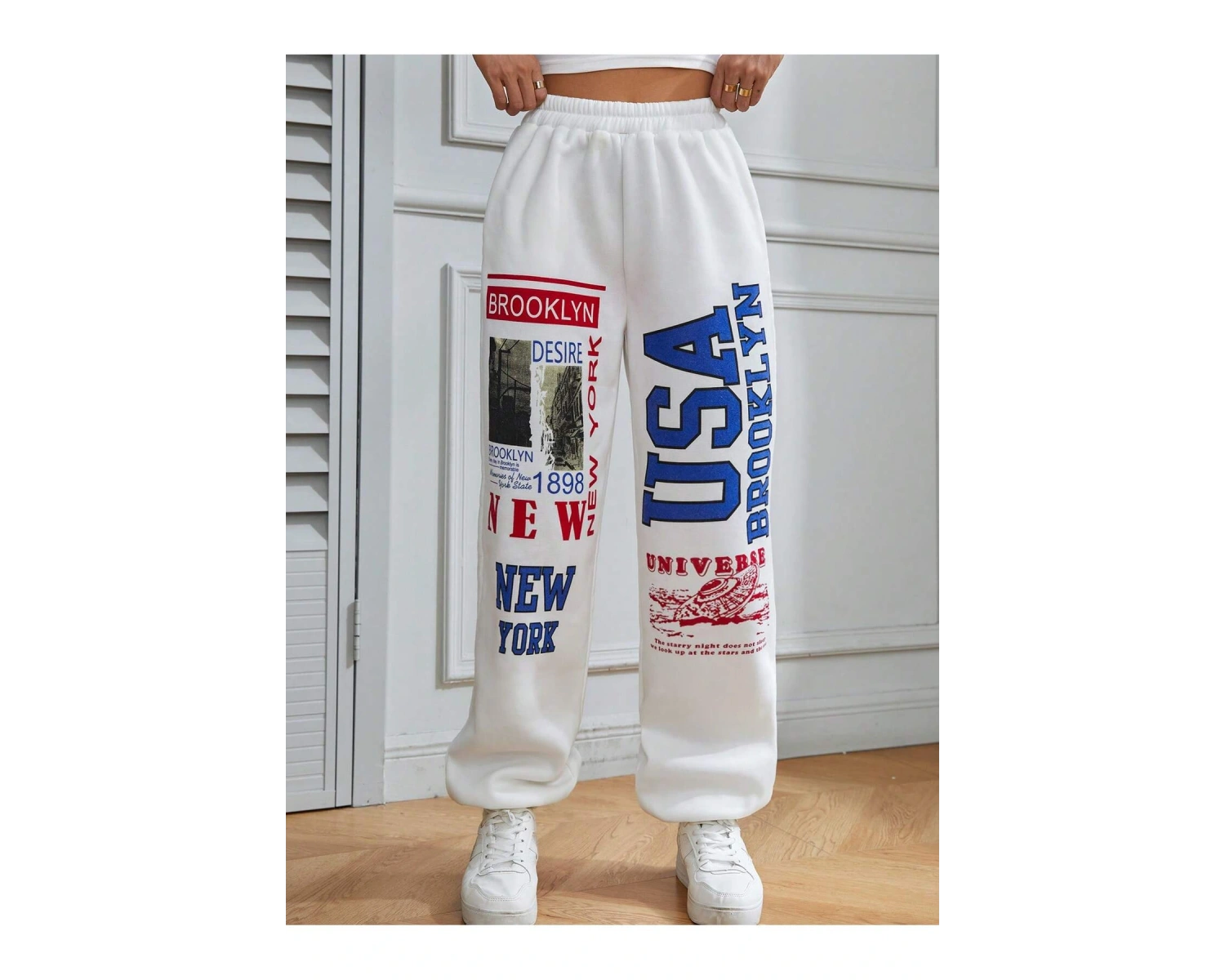 Coolane Letter Graphic Elastic Waist 4 Mevsim Eşofman