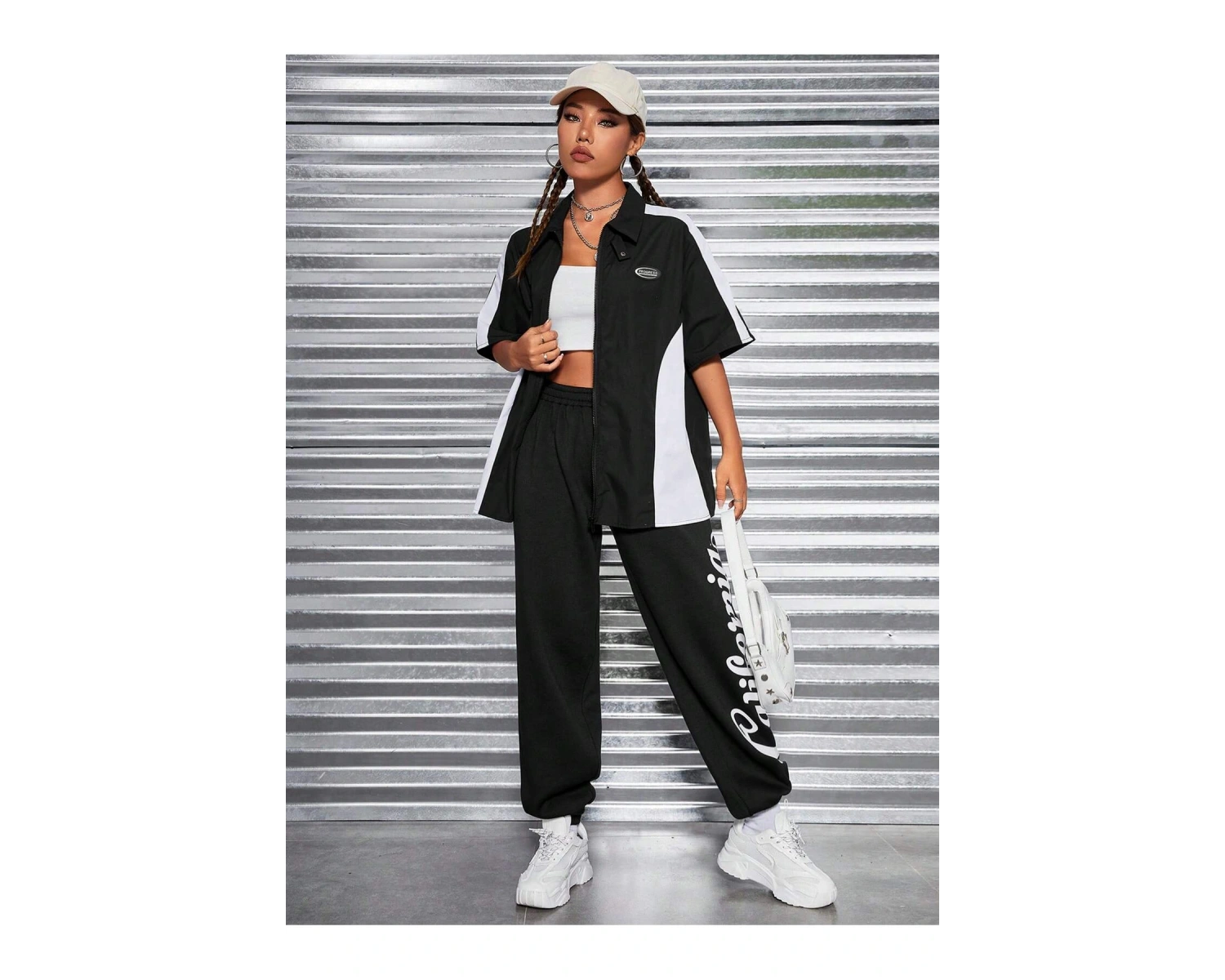 Coolane Letter Graphic Elastic Waist 4 Mevsim Eşofman