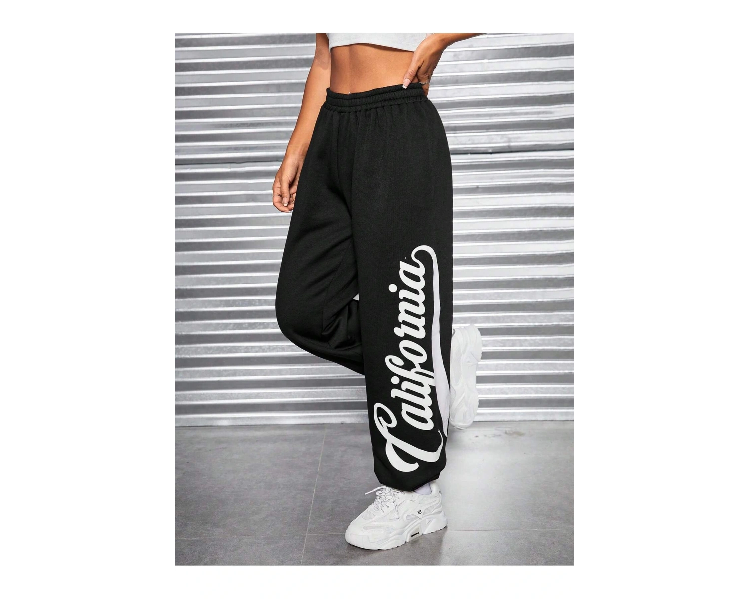 Coolane Letter Graphic Elastic Waist 4 Mevsim Eşofman