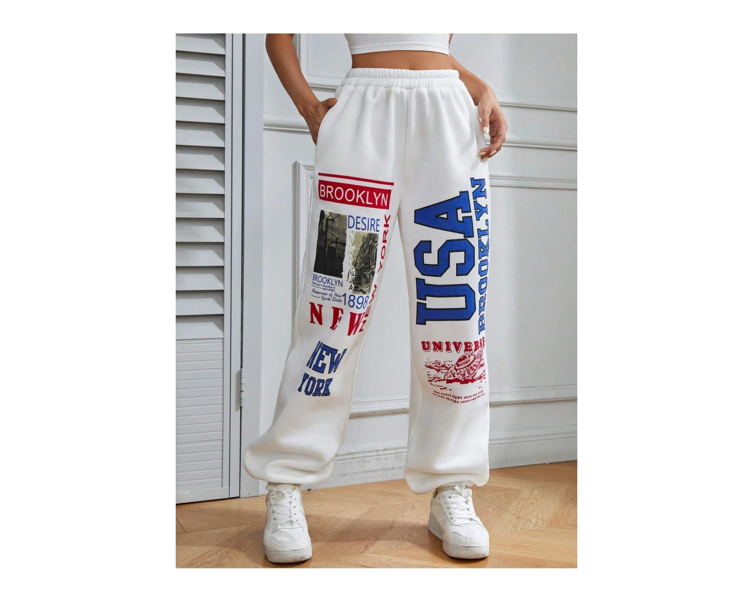 Coolane Letter Graphic Elastic Waist 4 Mevsim Eşofman