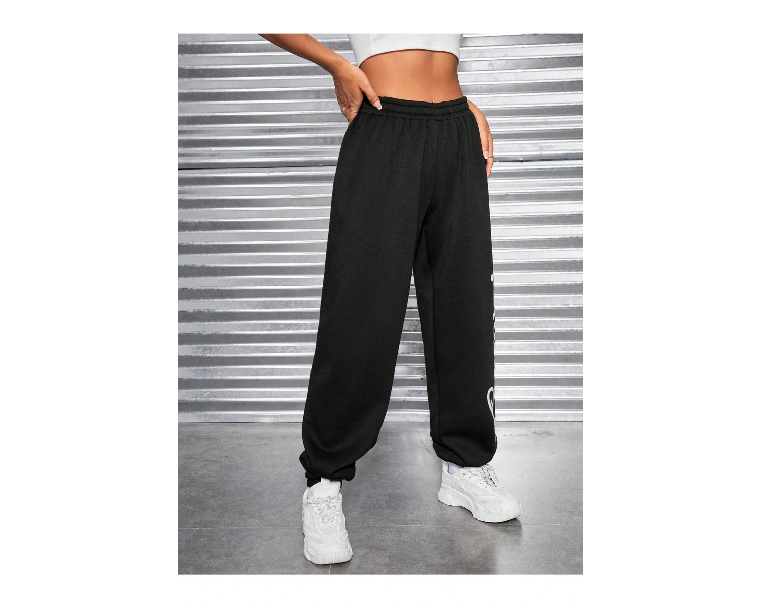 Coolane Letter Graphic Elastic Waist 4 Mevsim Eşofman