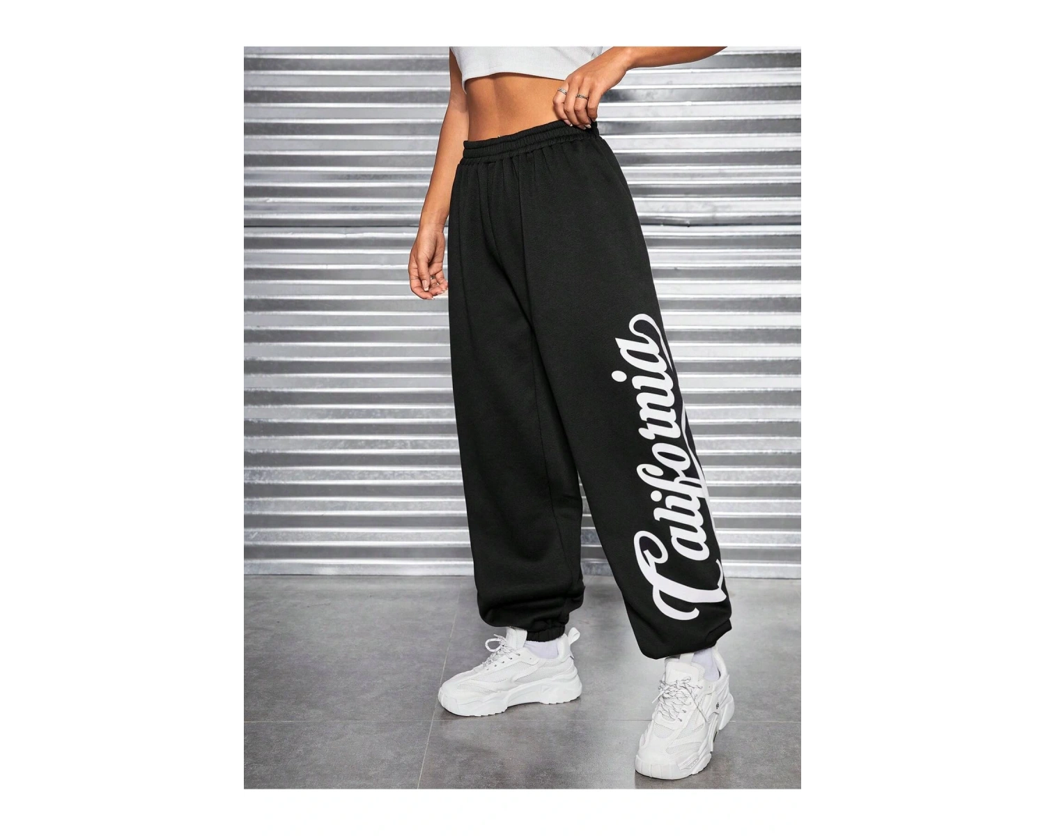 Coolane Letter Graphic Elastic Waist 4 Mevsim Eşofman