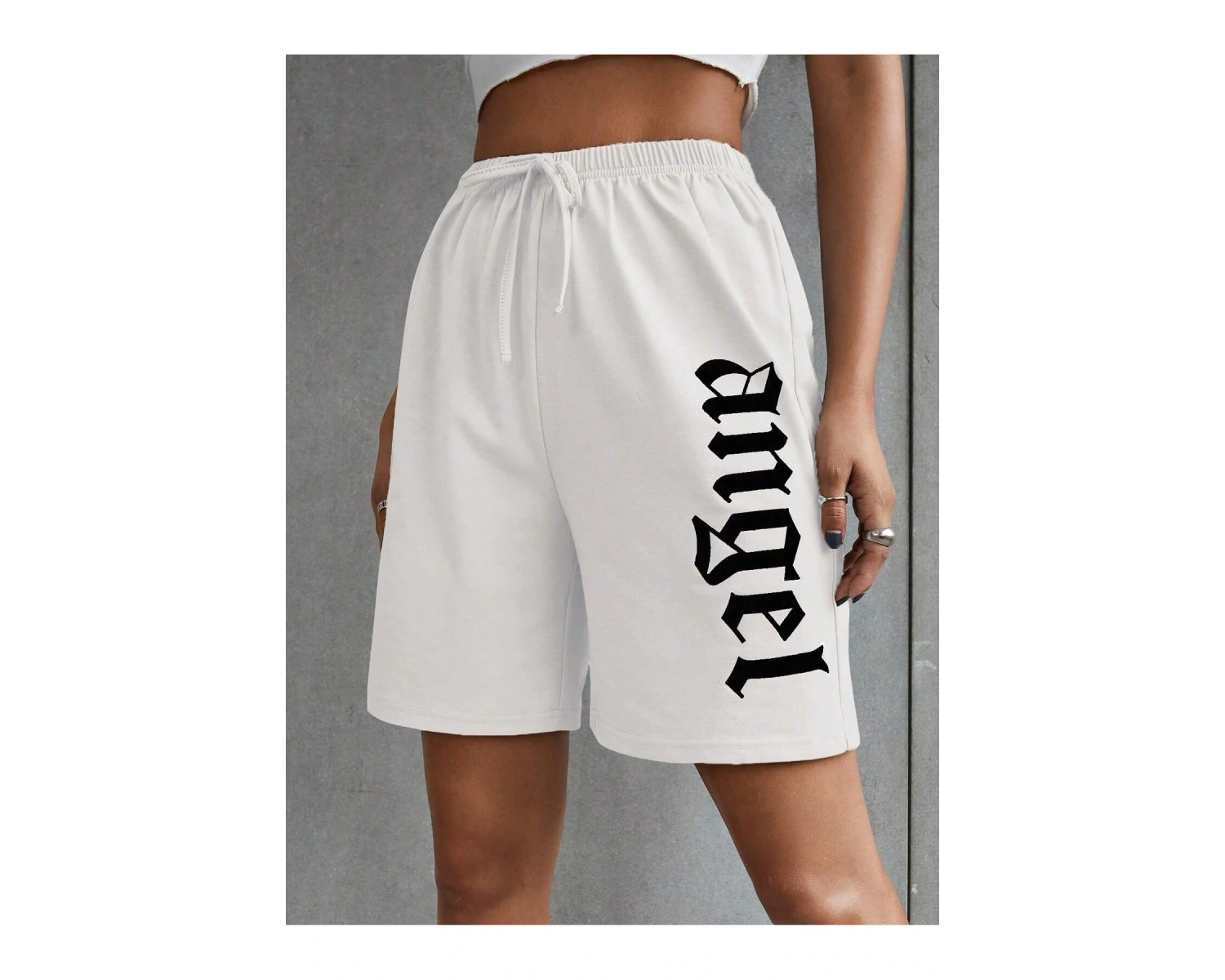 Coolane Letter Graphic Knot Front Track Şort