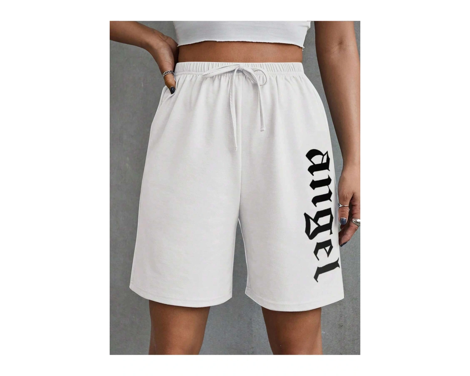 Coolane Letter Graphic Knot Front Track Şort