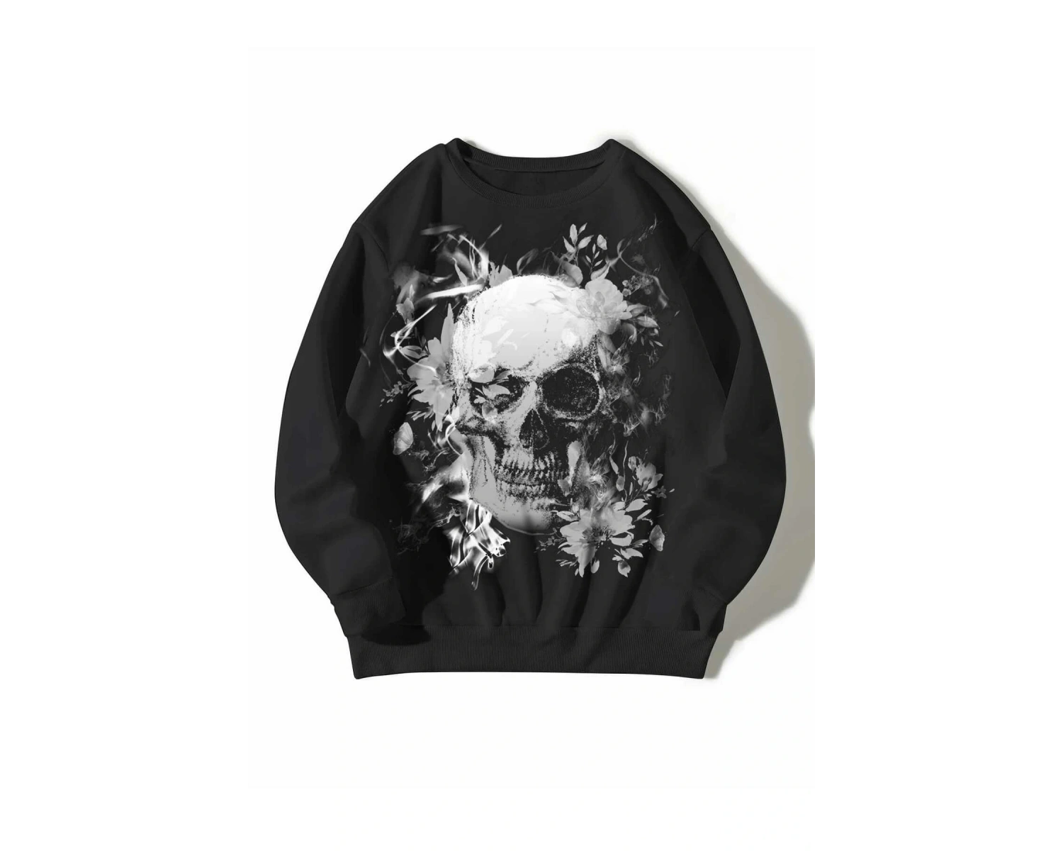 Coolane Skull Print Drop Shoulder Sweatshirt Siyah