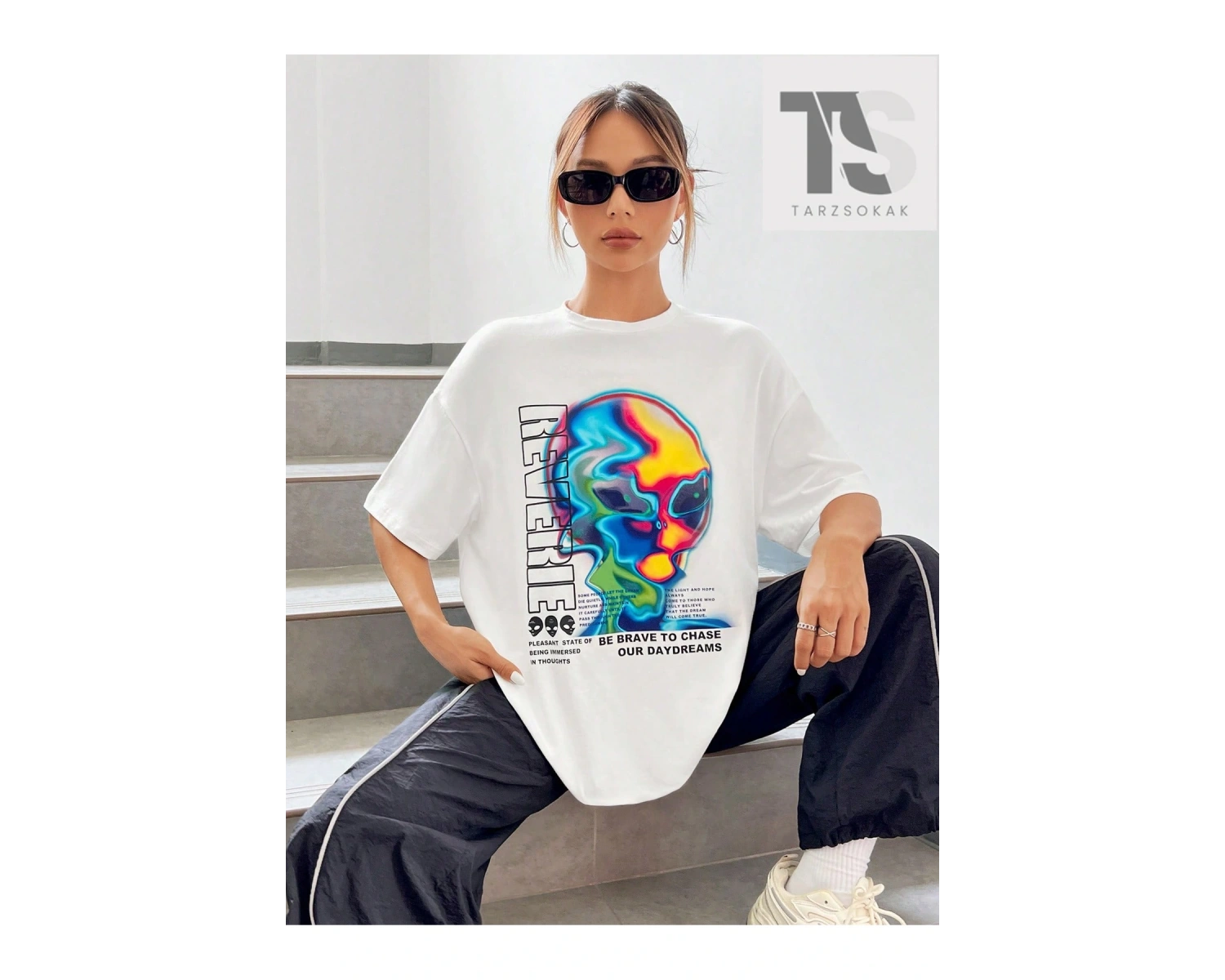 Coolane Sloganlı Grafik Düşük Omuzlu Tişört