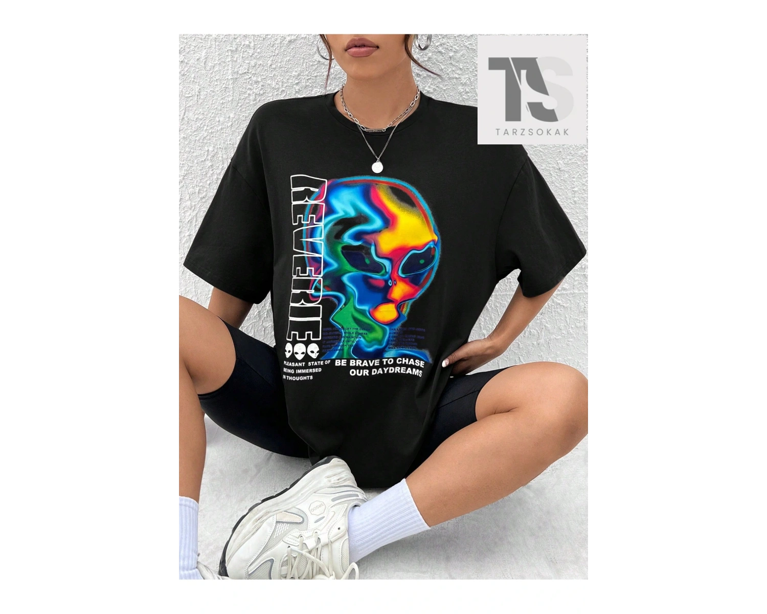 Coolane Sloganlı Grafik Düşük Omuzlu Tişört