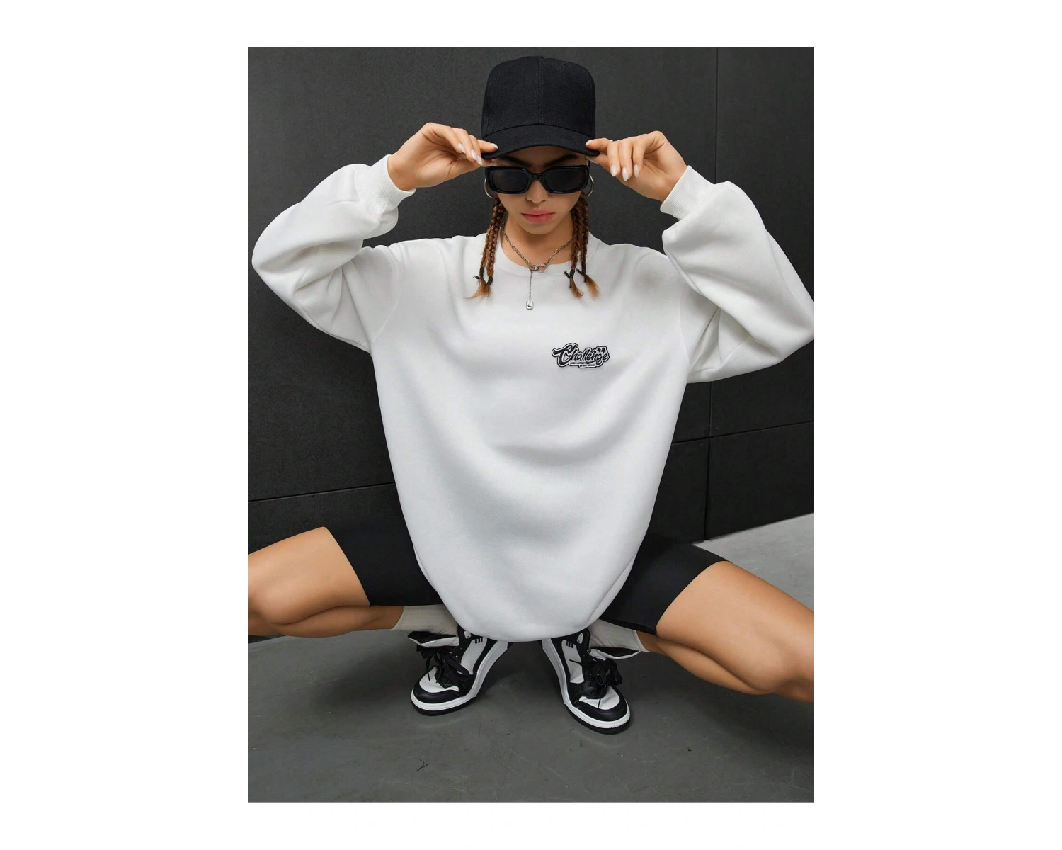 Coolane Sloganlı Grafik Düşük Sweat Beyaz