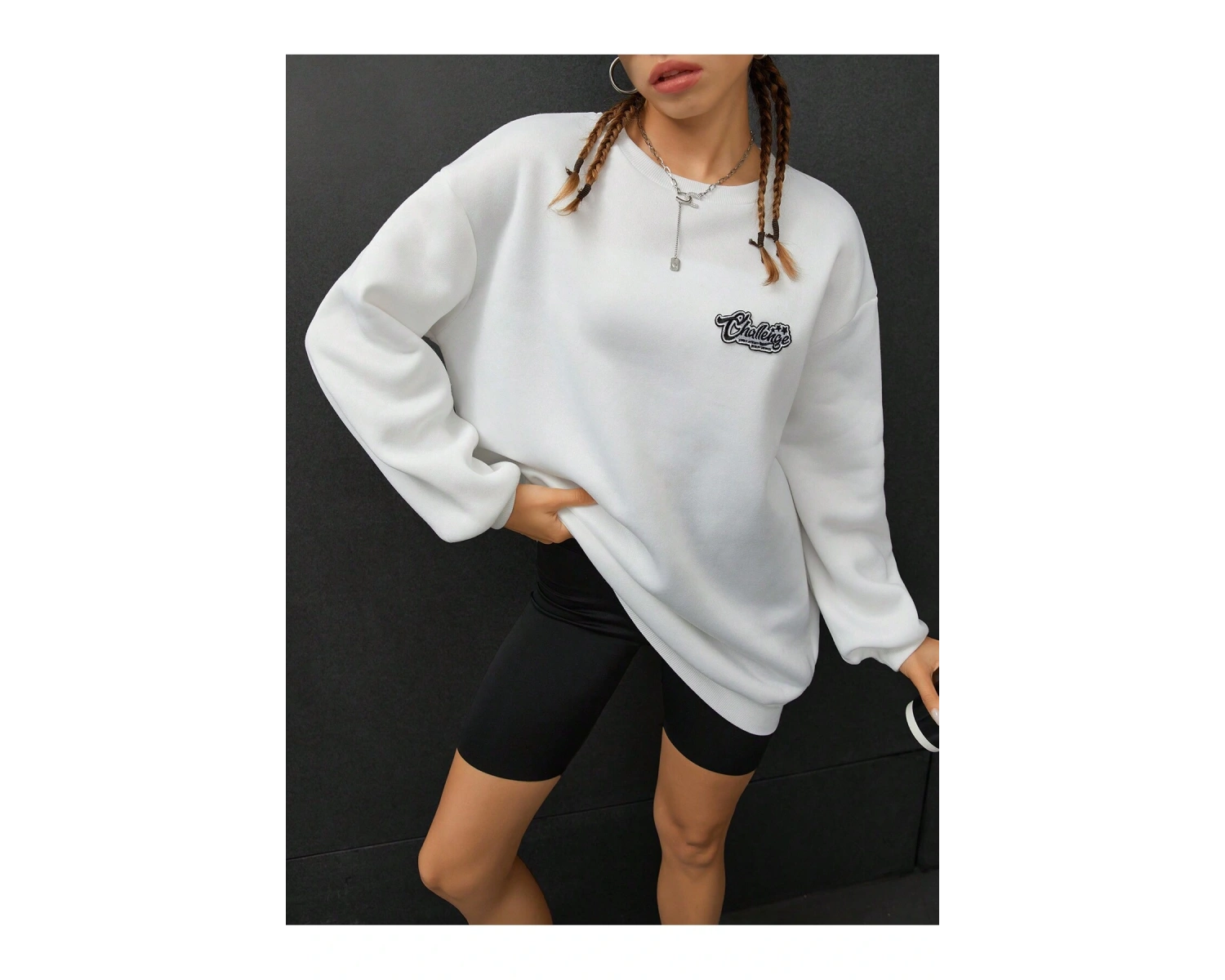 Coolane Sloganlı Grafik Düşük Sweat Beyaz