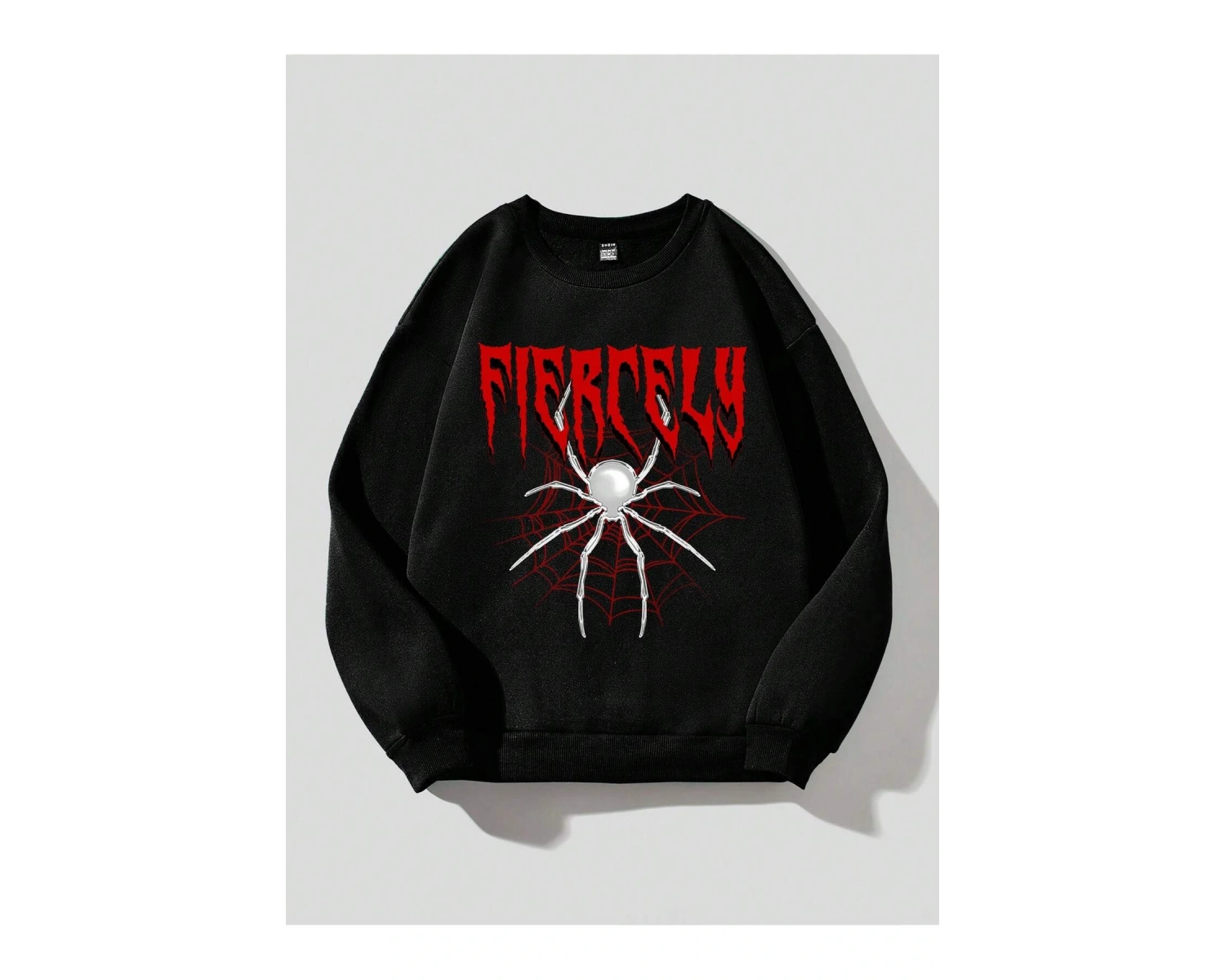 Coolane Spider & Letter Grafikli Termal Astarlı Sweat Siyah