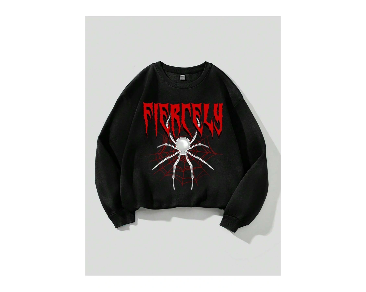 Coolane Spider & Letter Grafikli Termal Astarlı Sweat Siyah