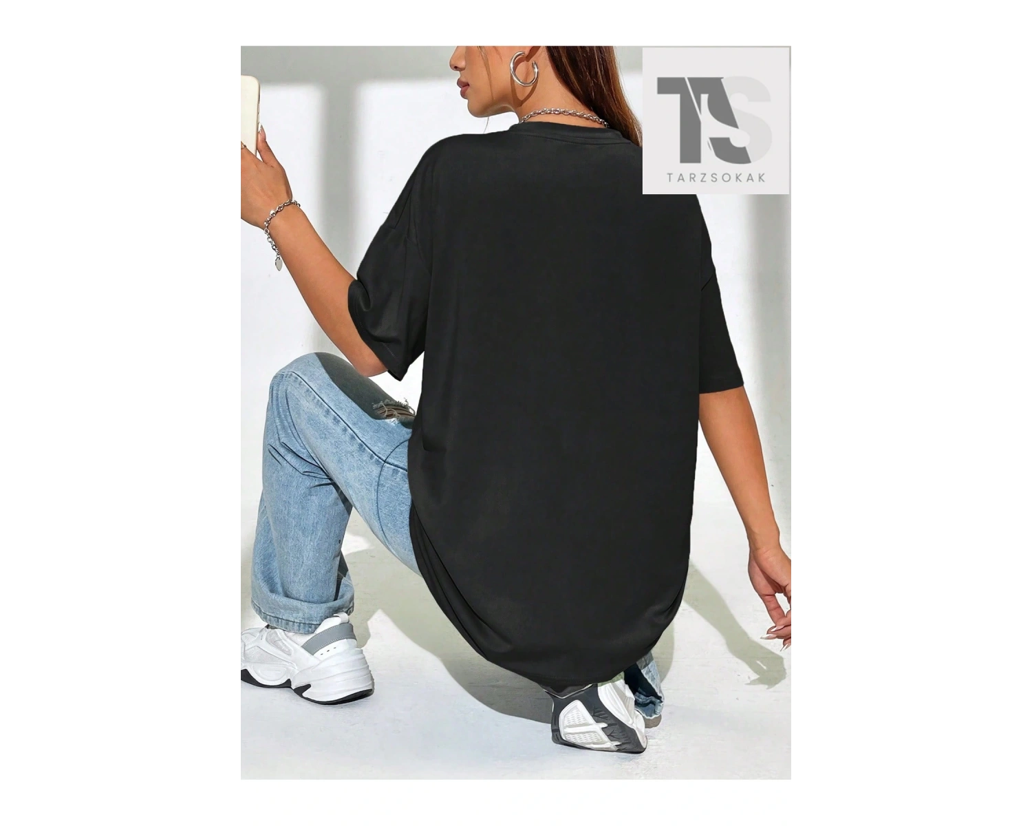 Coolane Wings Baskılı Düşük Omuzlu Büyük Boy Tişört