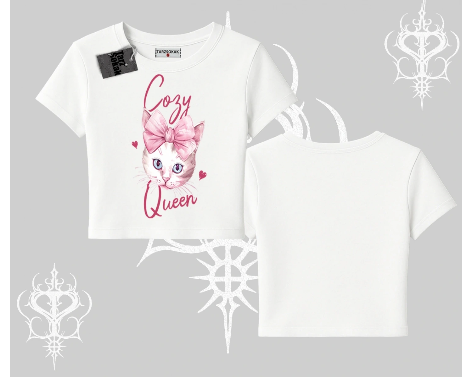 Cozy Queen Kedi Baskılı Babby Tee Tshirt