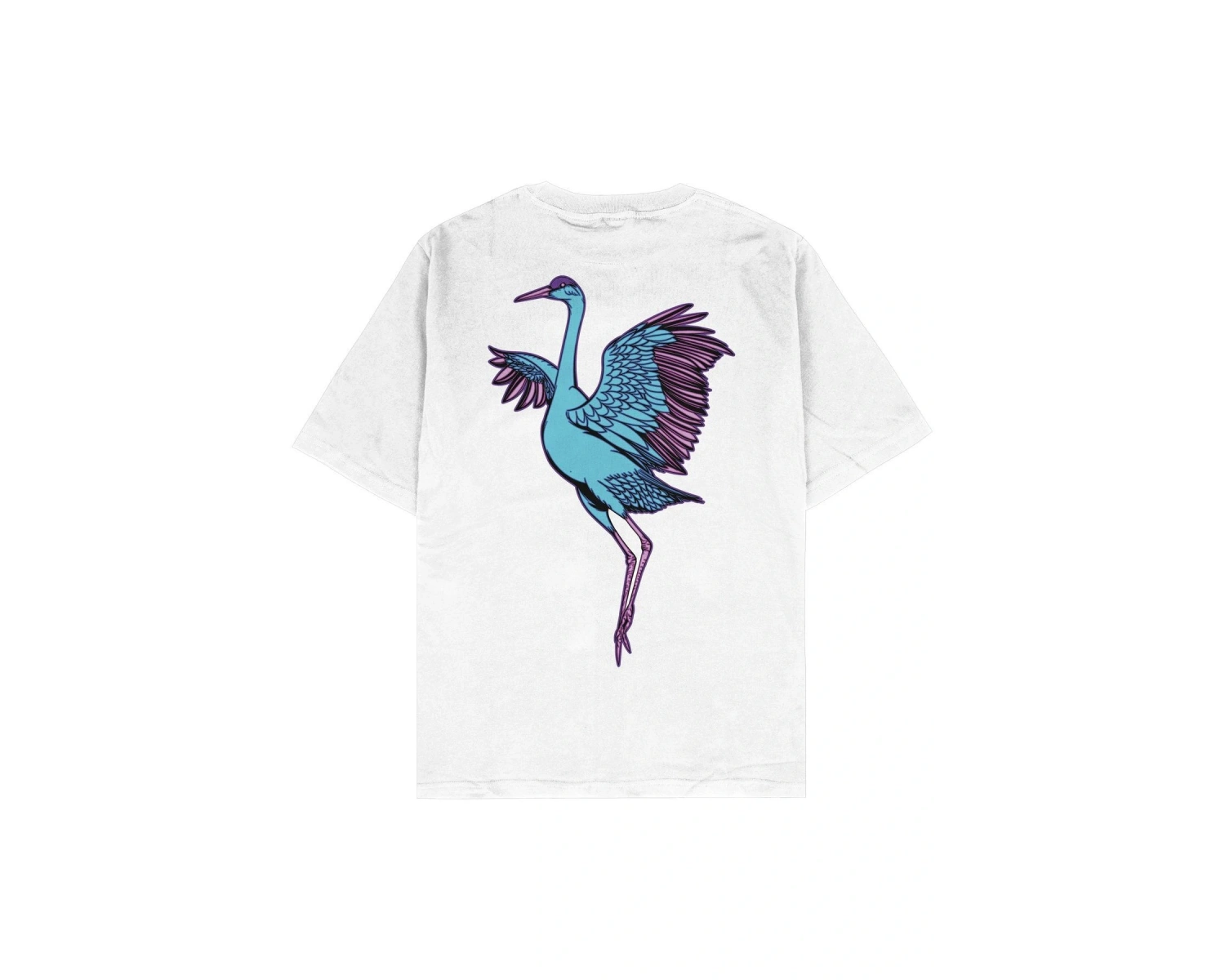 Crane Beyaz Oversize Unisex T-shirt