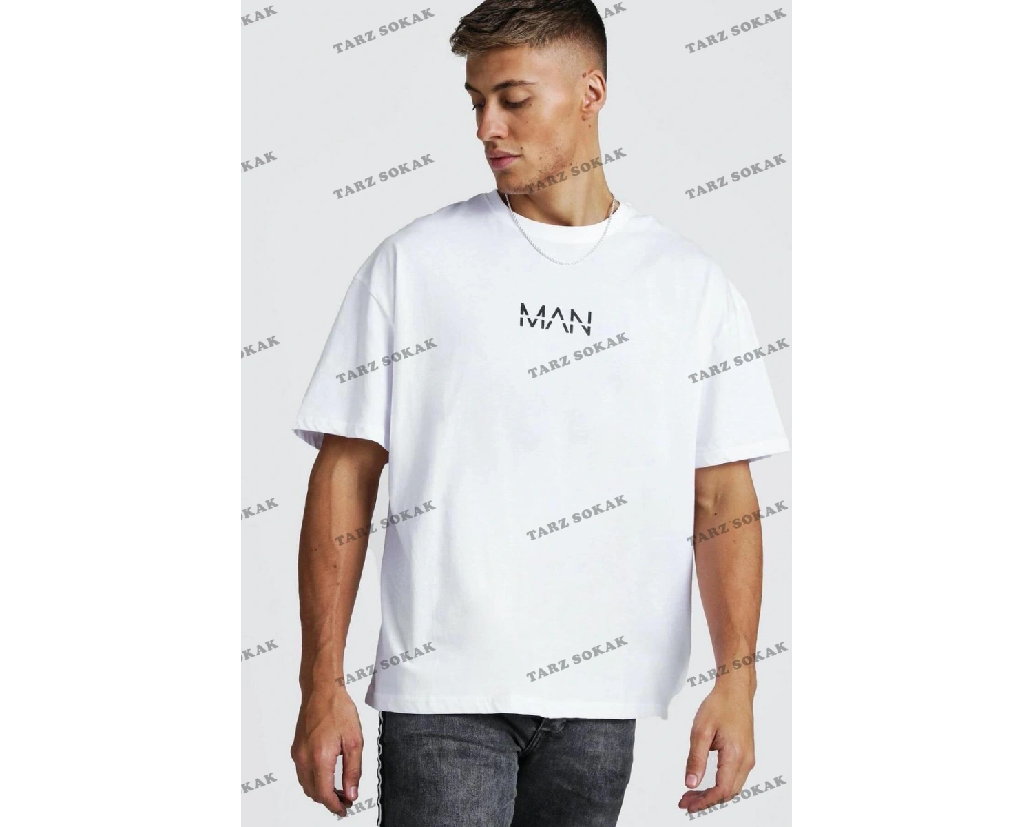 Crash Man African Erkek Beyaz Oversize