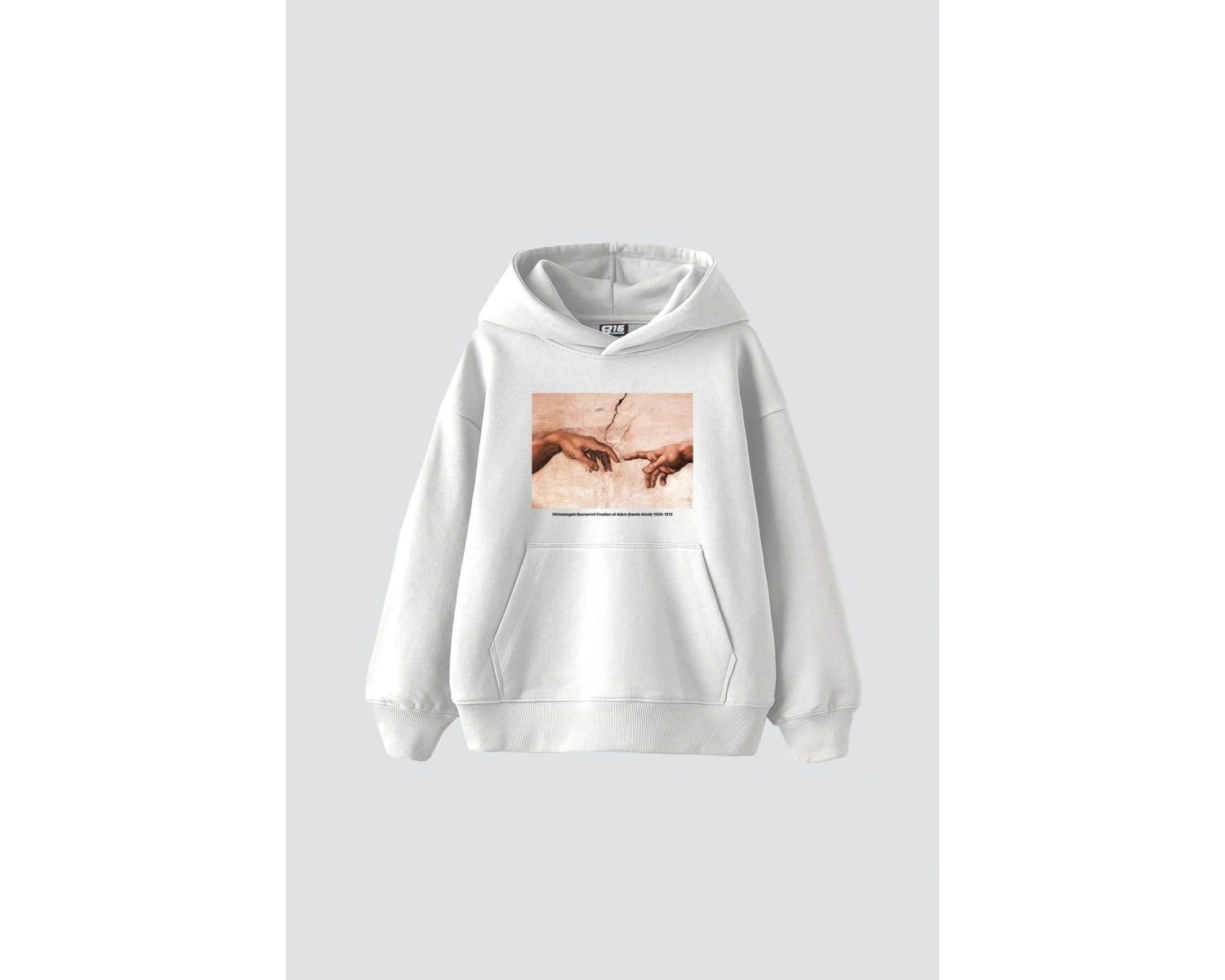 Creation of Adam Baskılı Oversize Unisex Beyaz