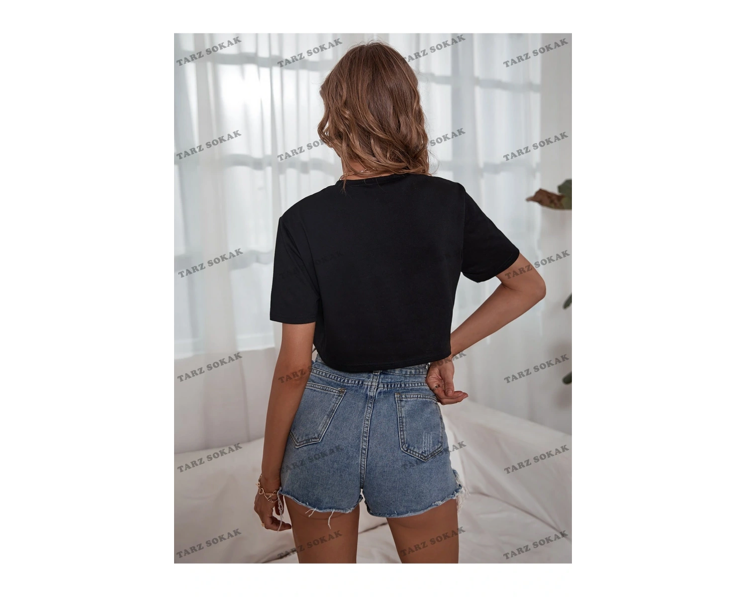 Crop CKOD-232913 Harf Grafikli Kırpma