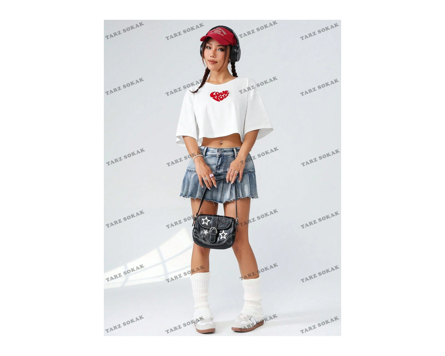 Crop CKOD-232913 Kadınlar Günü Yazılı Baskılı Yuvarlak Yaka