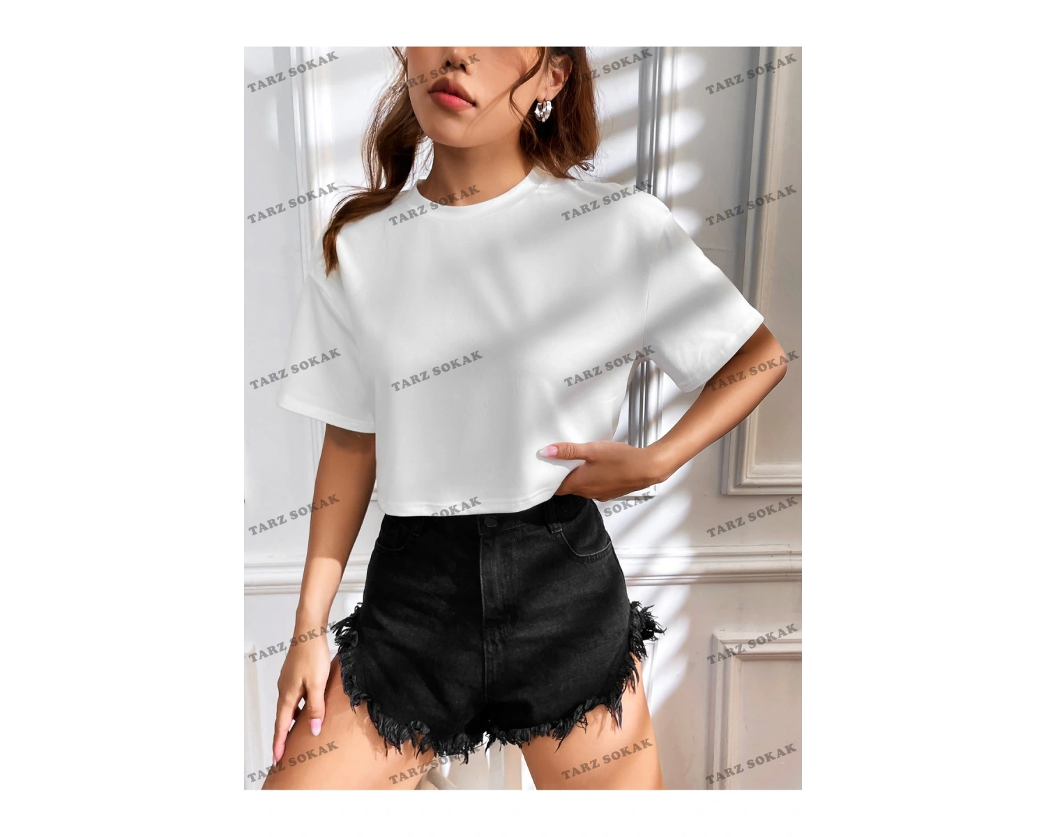 Crop CKOD-232913 Katı Düşük Omuz