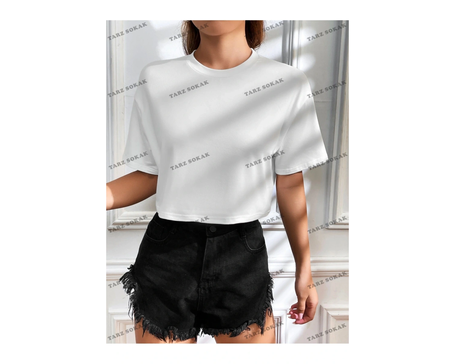 Crop CKOD-232913 Katı Düşük Omuz