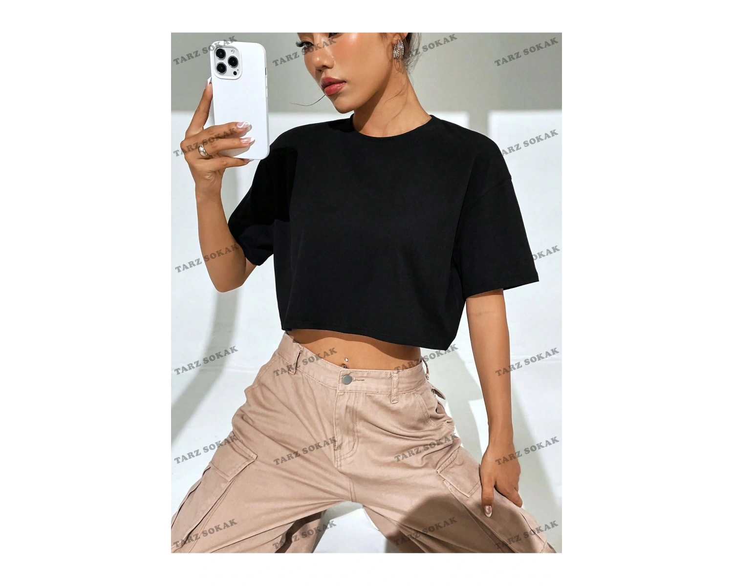 Crop CKOD-232913 Katı Düşük Omuz