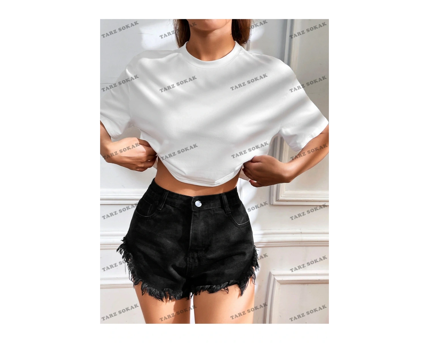 Crop CKOD-232913 Katı Düşük Omuz