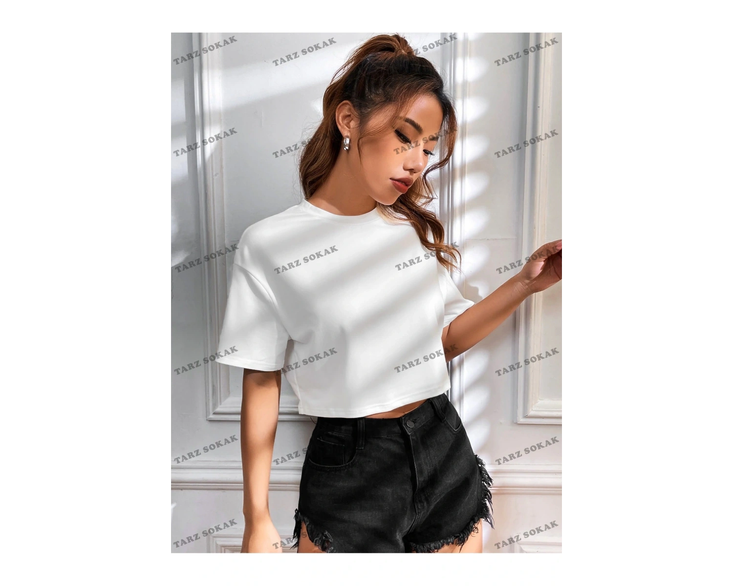 Crop CKOD-232913 Katı Düşük Omuz